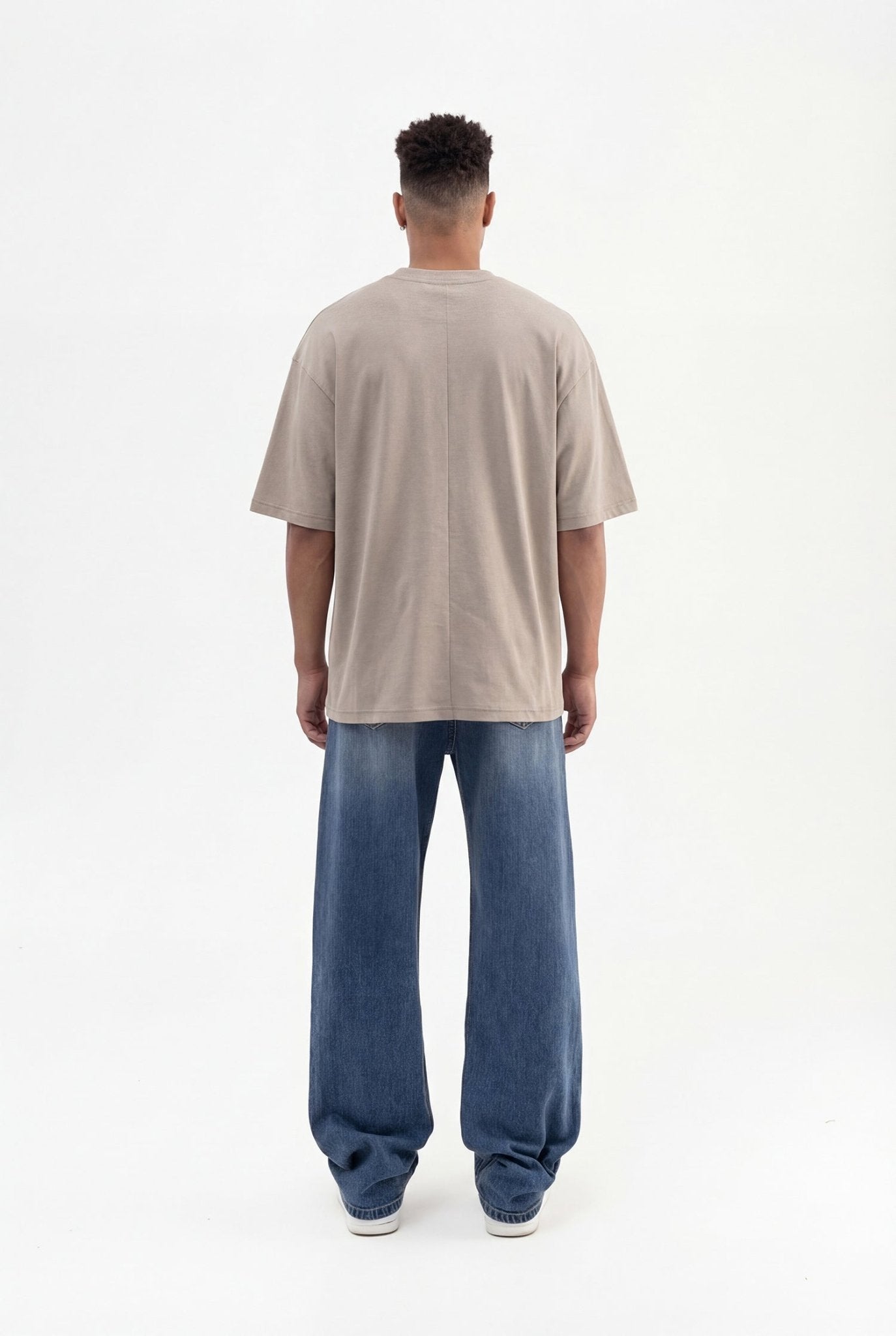 Erkek Basic Super Pamuklu Oversize Tişört Haki