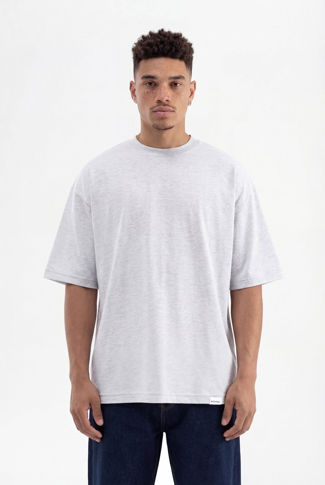 Erkek Basic Super Pamuklu Oversize Tişört Karmelanj