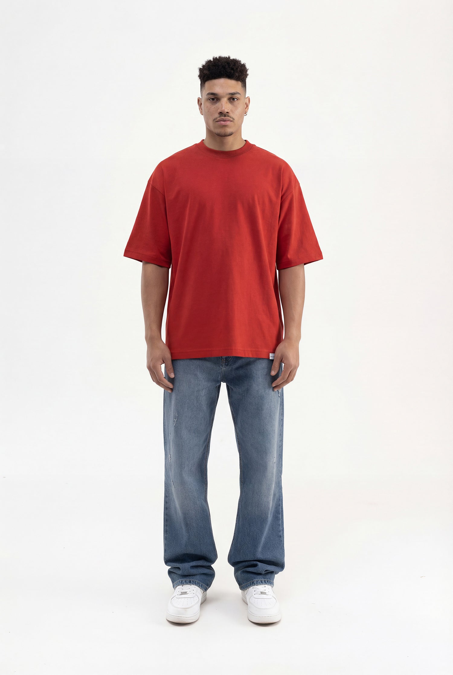 Erkek Basic Pamuklu Super Oversize Tişört Kiremit-5