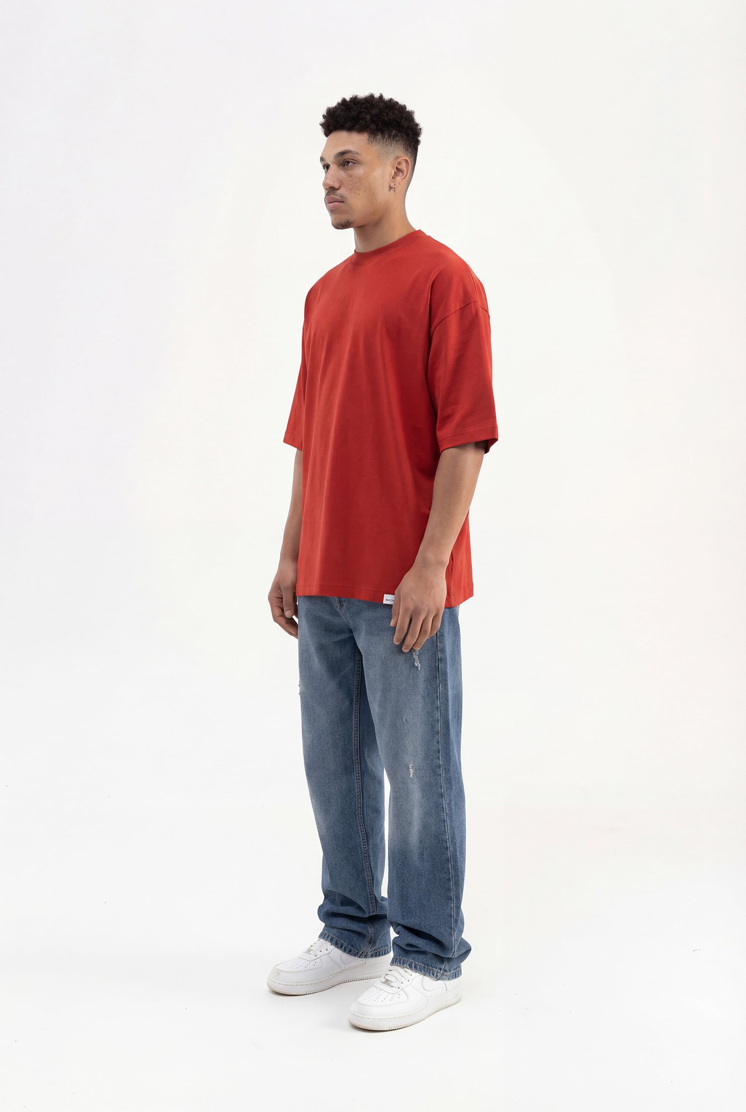 Erkek Basic Pamuklu Super Oversize Tişört Kiremit-6