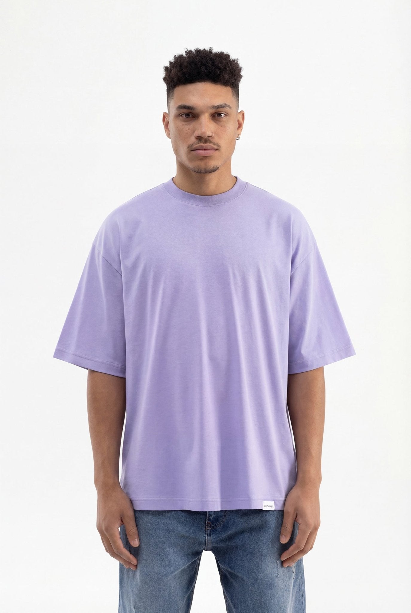 Erkek Basic Super Pamuklu Oversize Tişört Lila