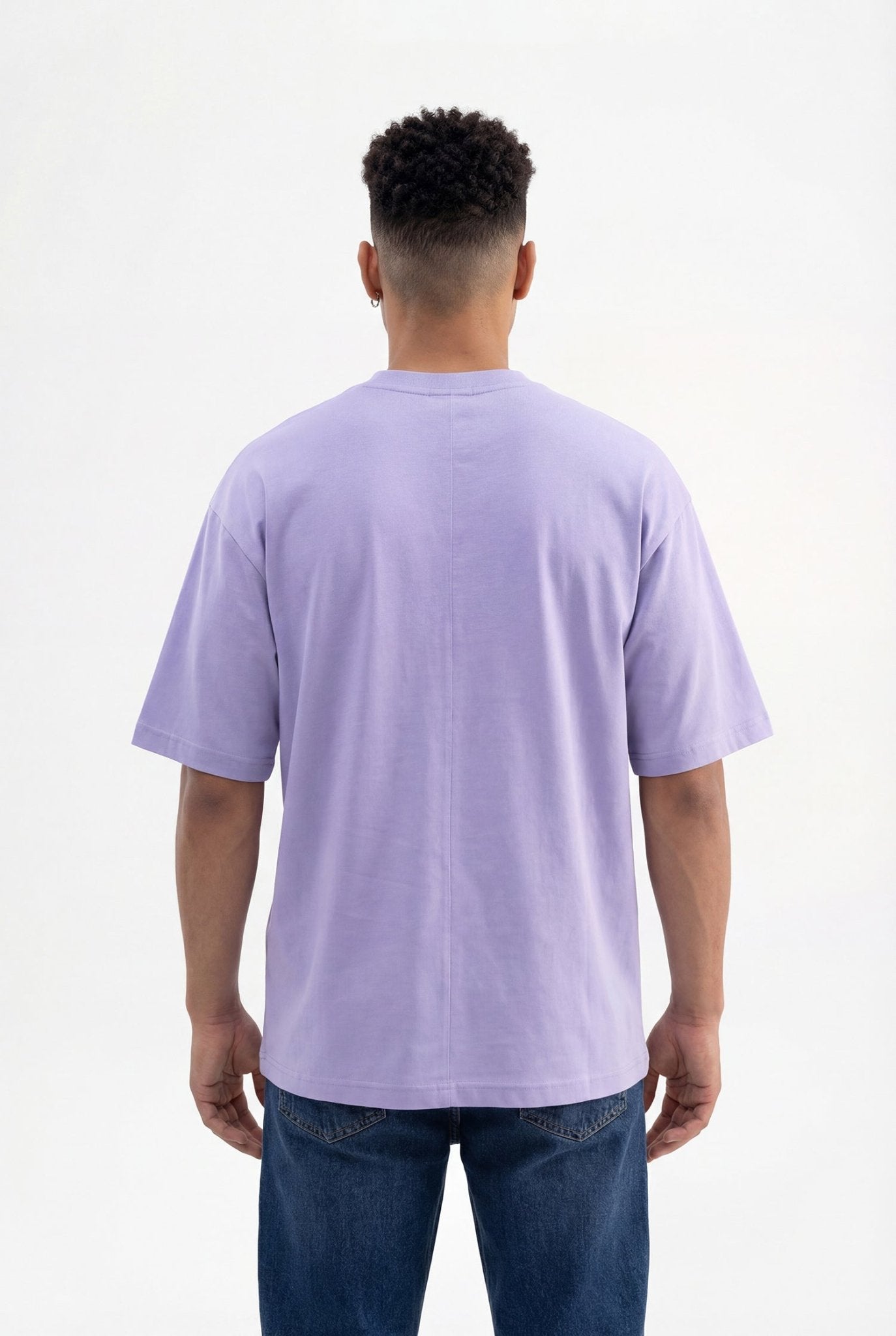 Erkek Basic Super Pamuklu Oversize Tişört Lila
