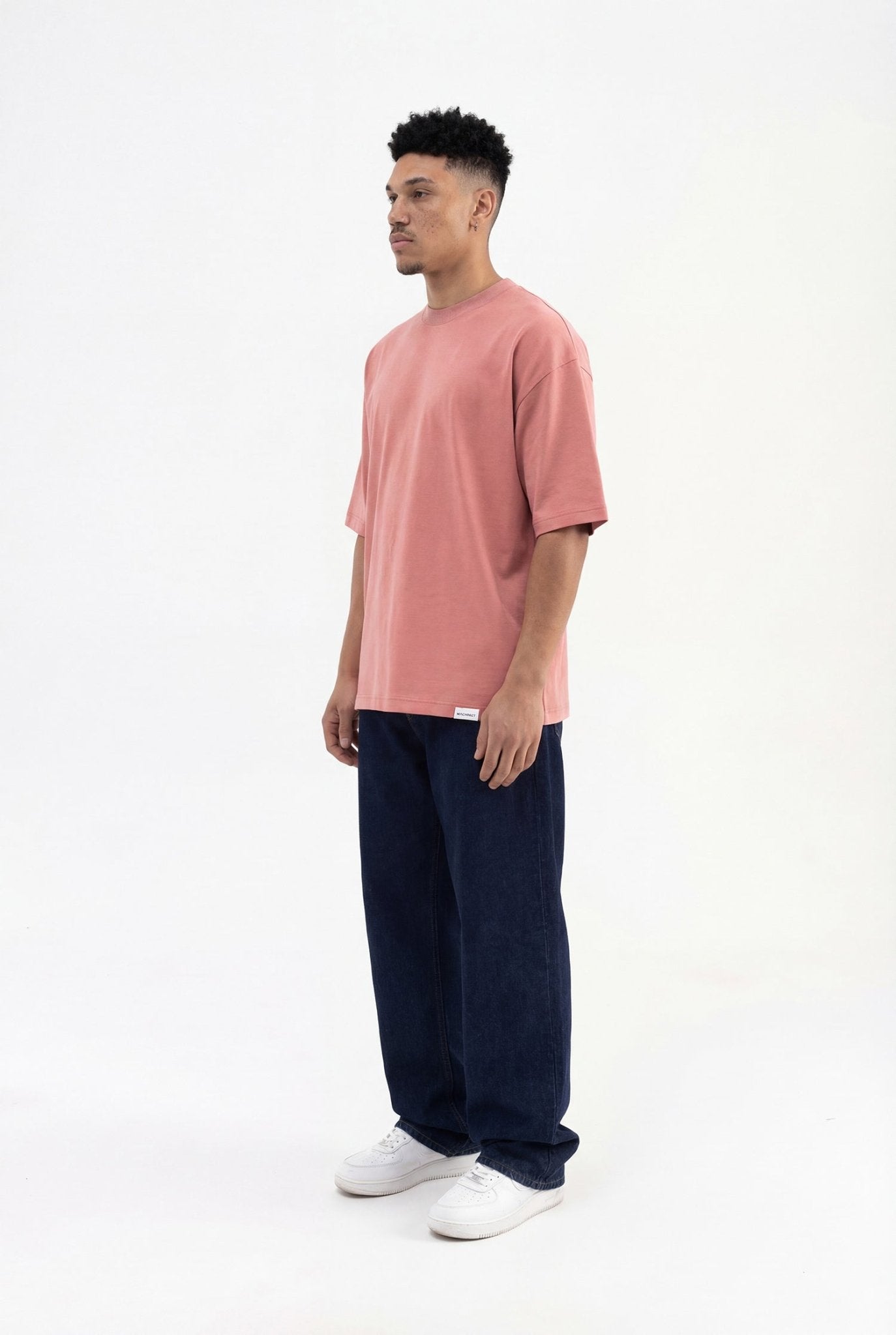 Erkek Basic Super Pamuklu Oversize Tişört Mercan