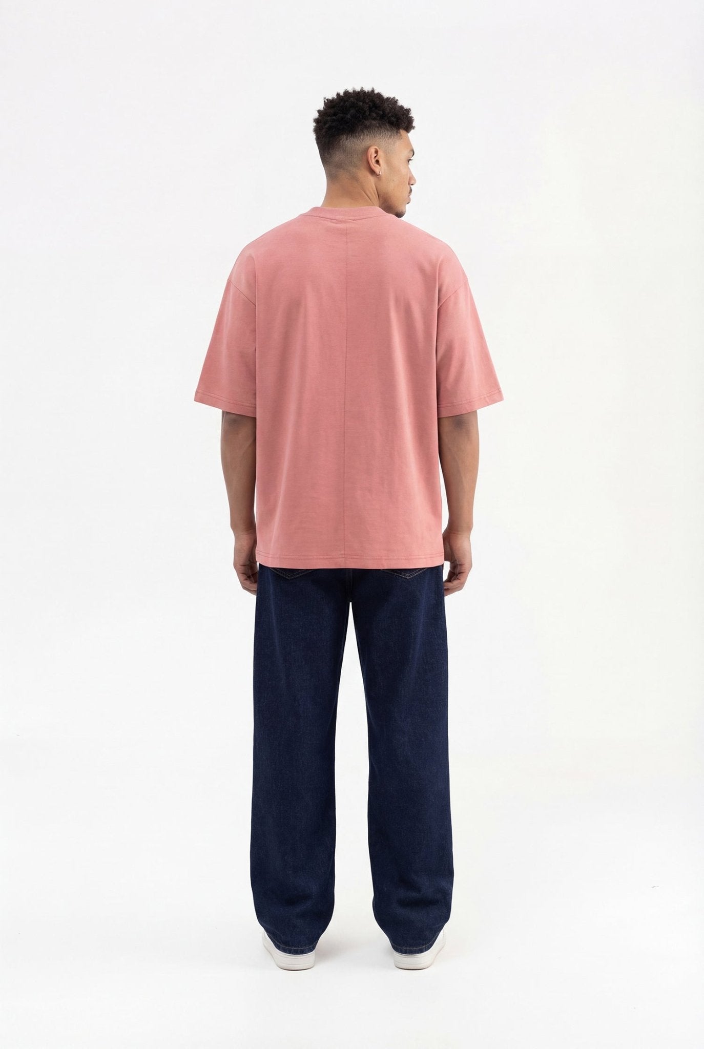 Erkek Basic Super Pamuklu Oversize Tişört Mercan