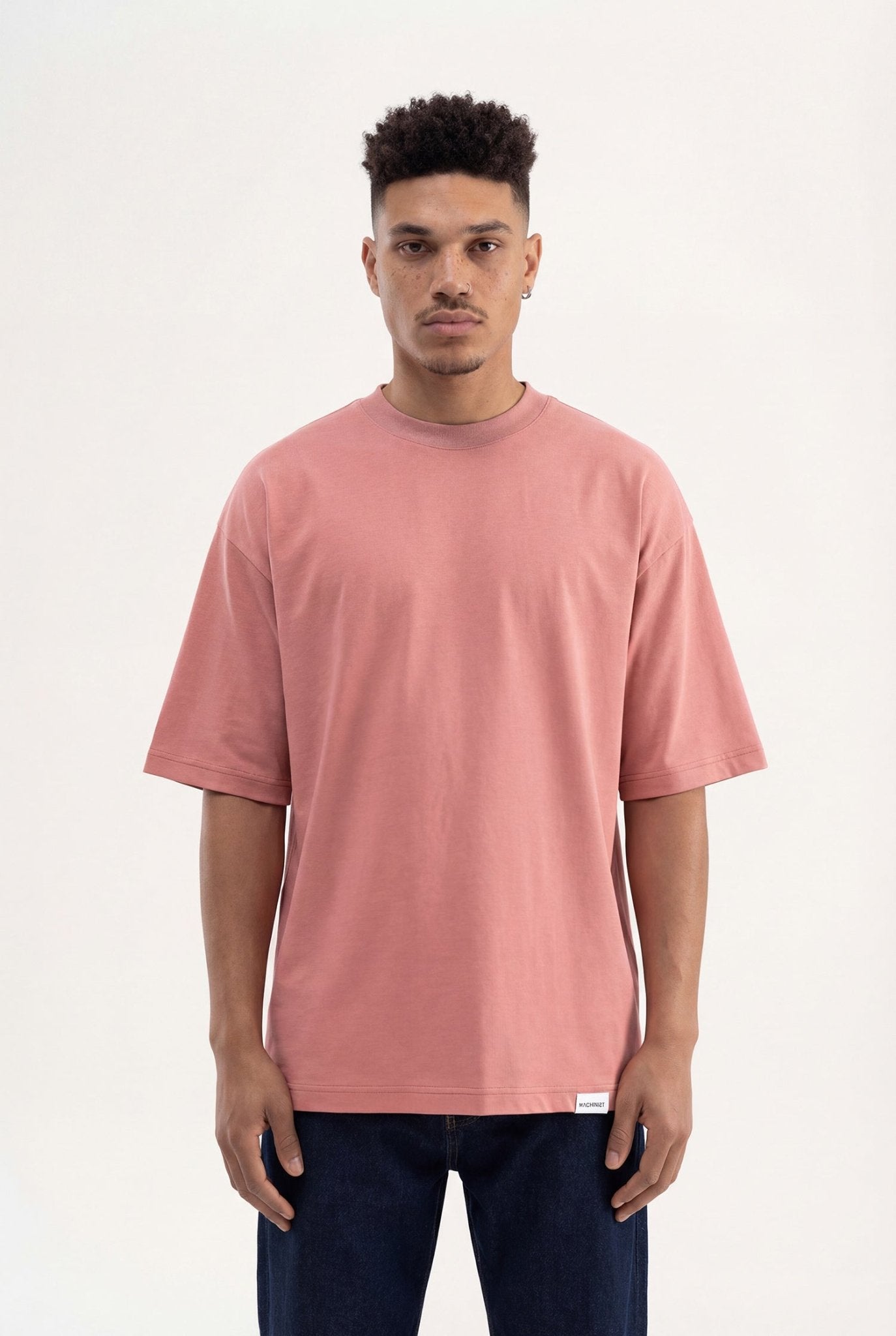 Erkek Basic Super Pamuklu Oversize Tişört Mercan
