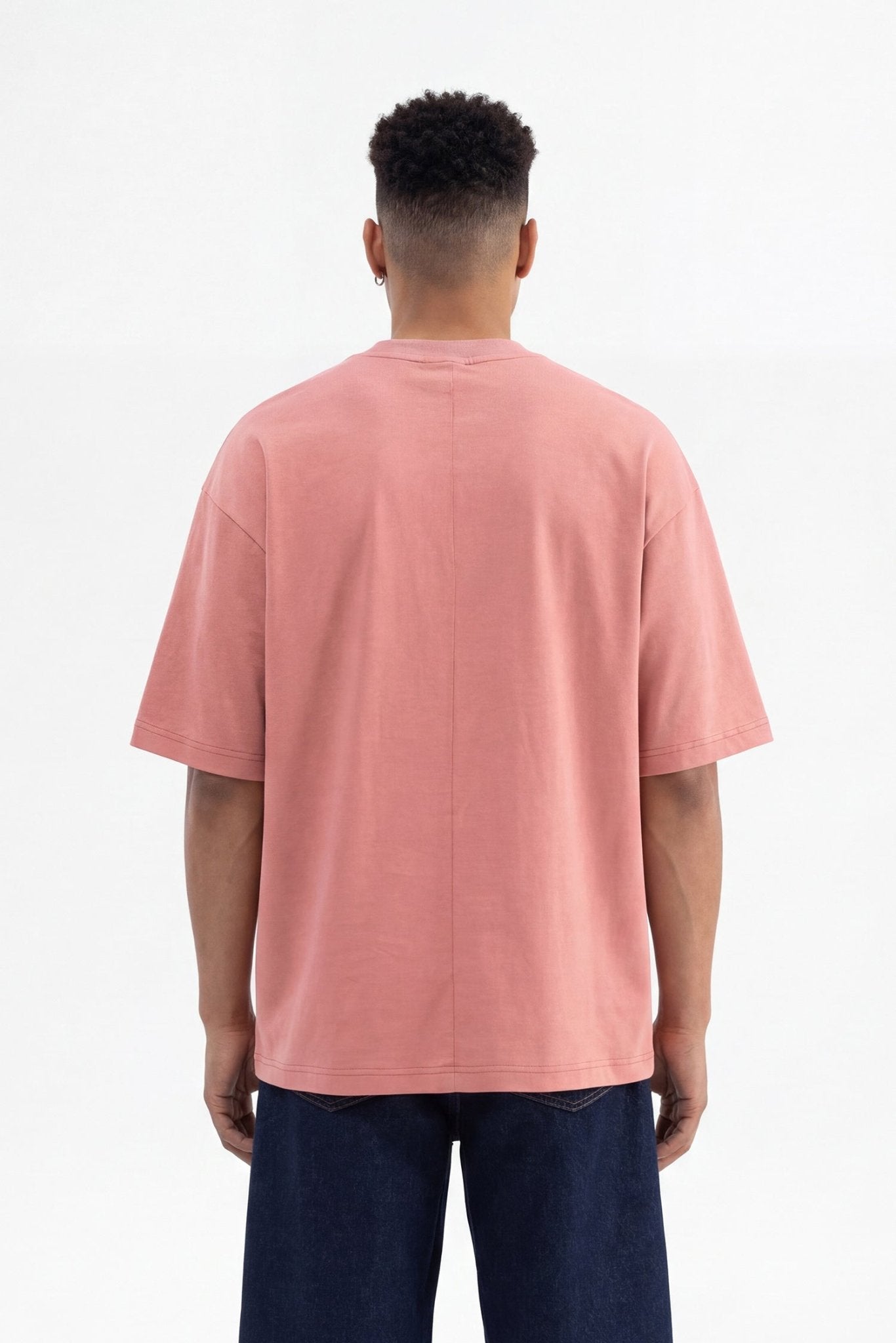 Erkek Basic Super Pamuklu Oversize Tişört Mercan