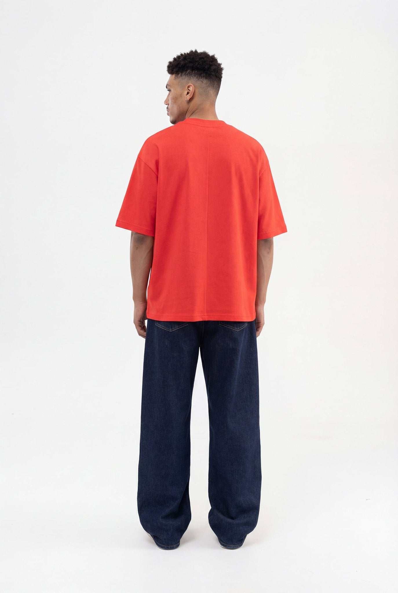 Erkek Basic Super Pamuklu Oversize Tişört Nar