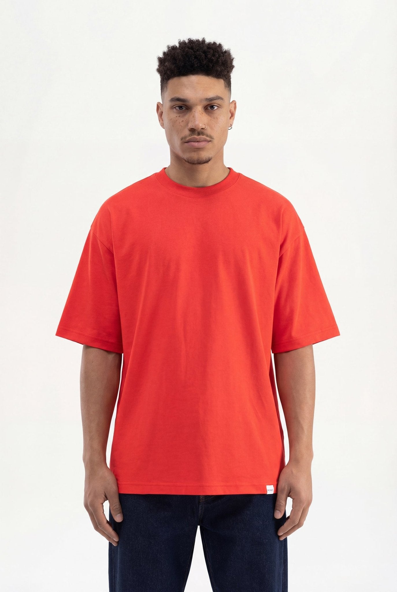Erkek Basic Super Pamuklu Oversize Tişört Nar