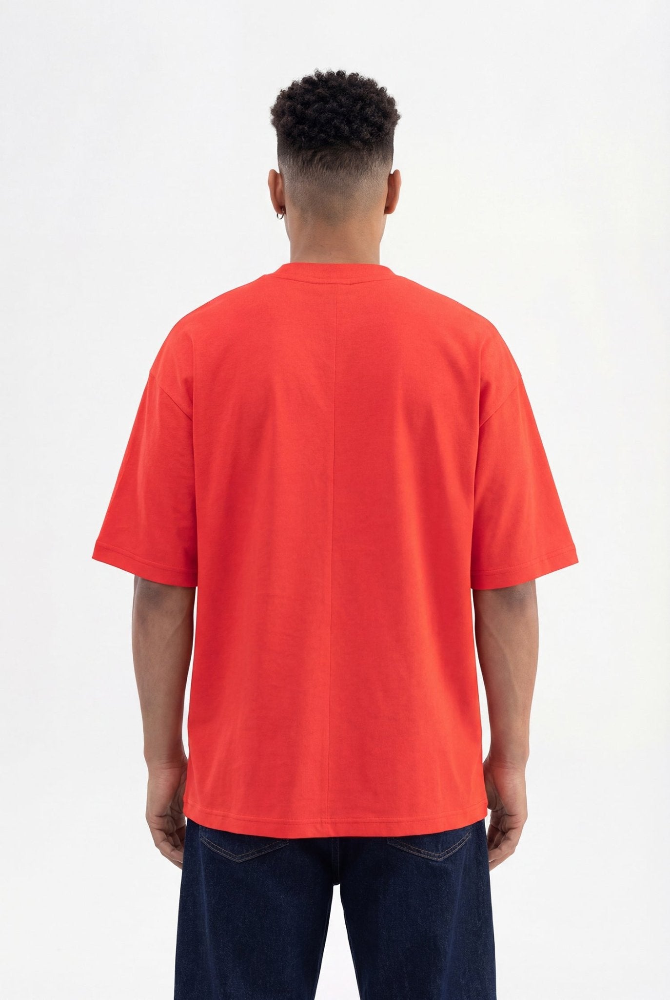 Erkek Basic Super Pamuklu Oversize Tişört Nar