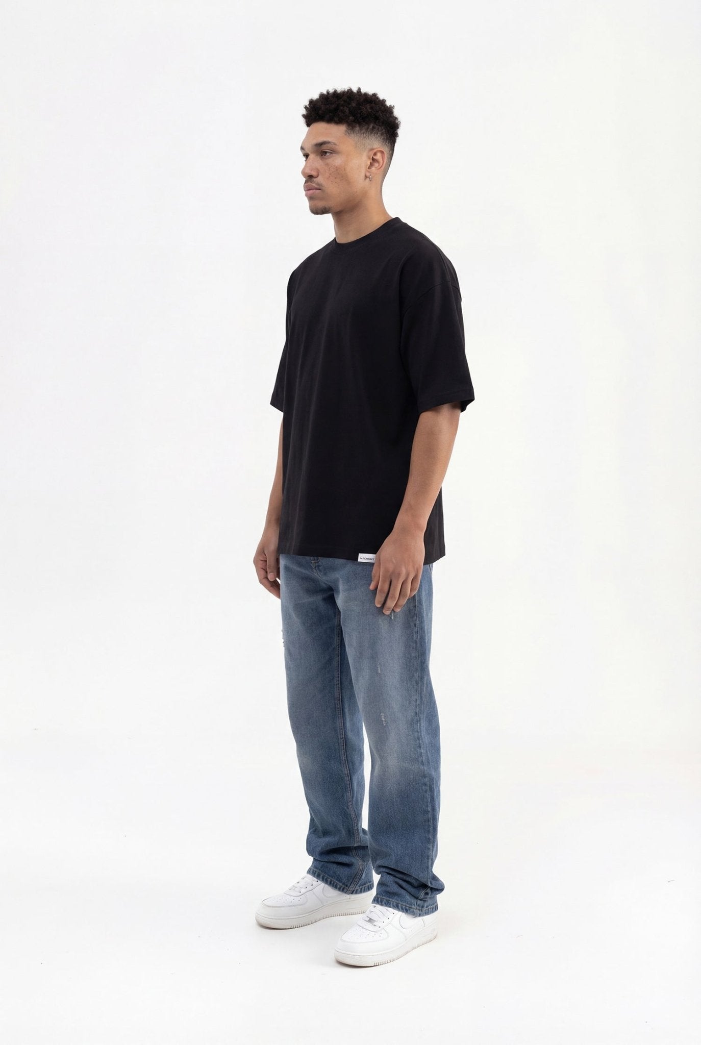 Erkek Basic Super Pamuklu Oversize Tişört Siyah