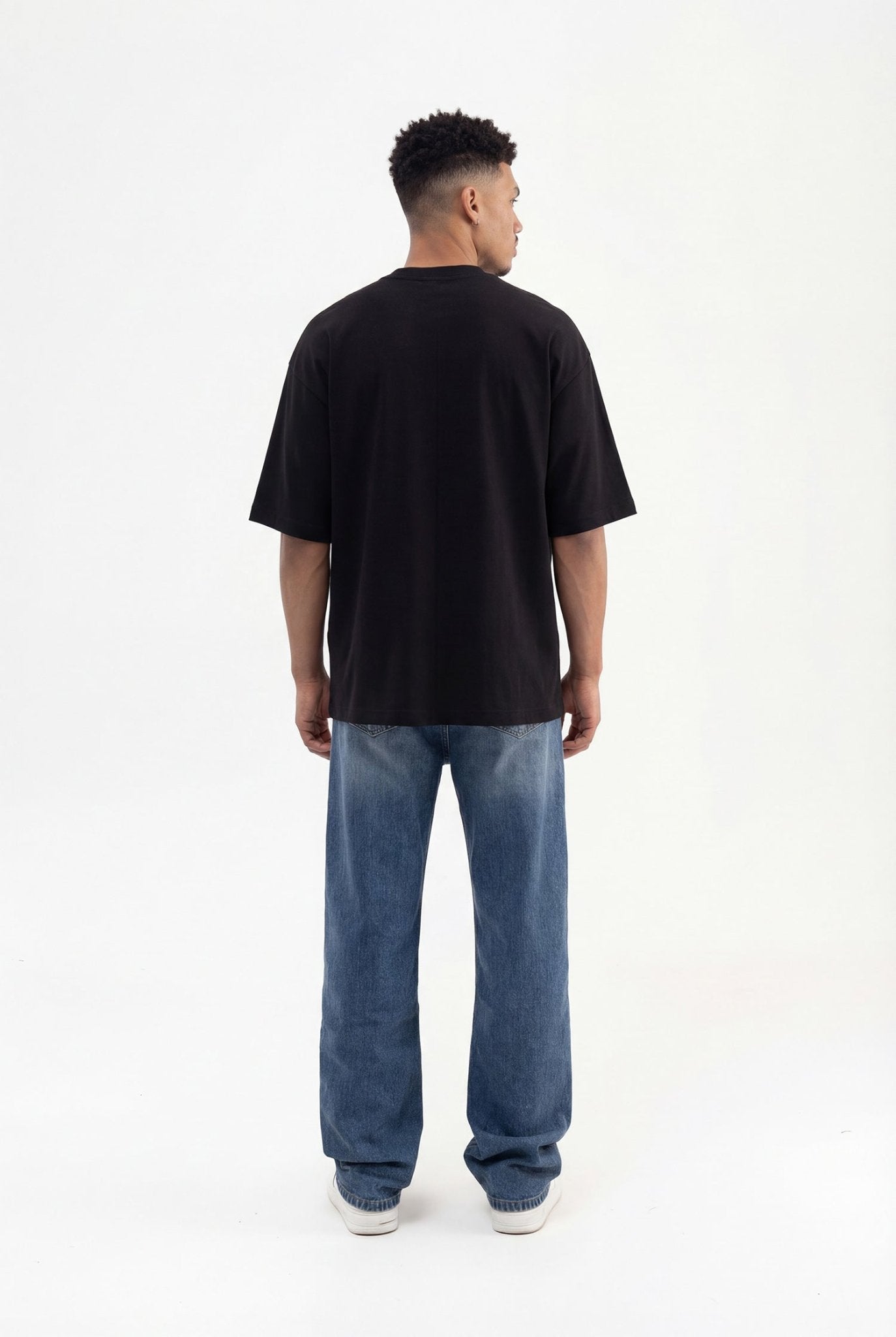 Erkek Basic Super Pamuklu Oversize Tişört Siyah