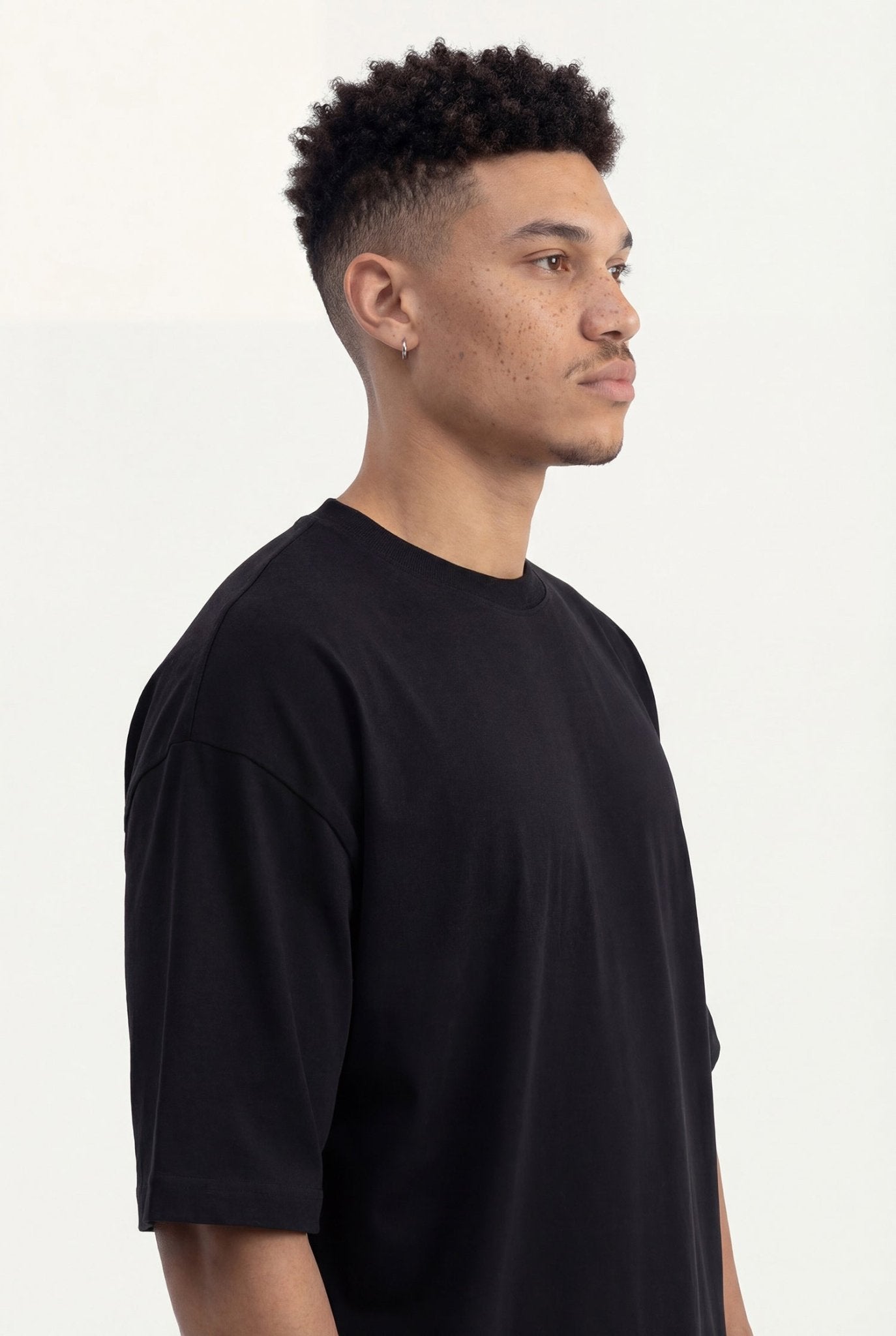 Erkek Basic Super Pamuklu Oversize Tişört Siyah