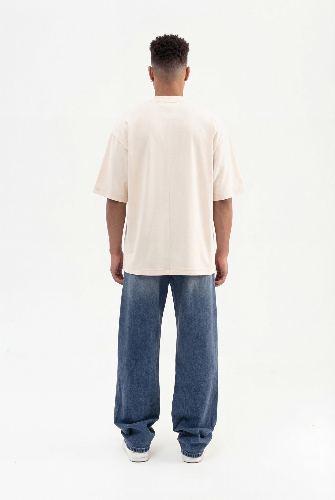 Erkek Basic Super Pamuklu Oversize Tişört Tereyağı