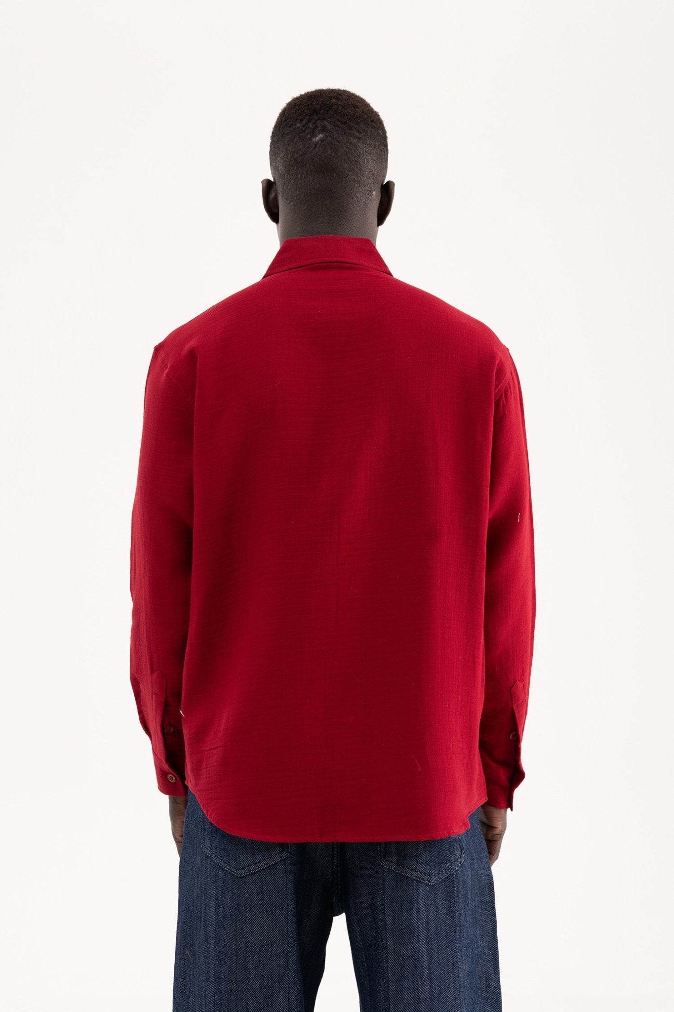 Erkek Basic Uzun Kollu Cotton Gömlek Bordo