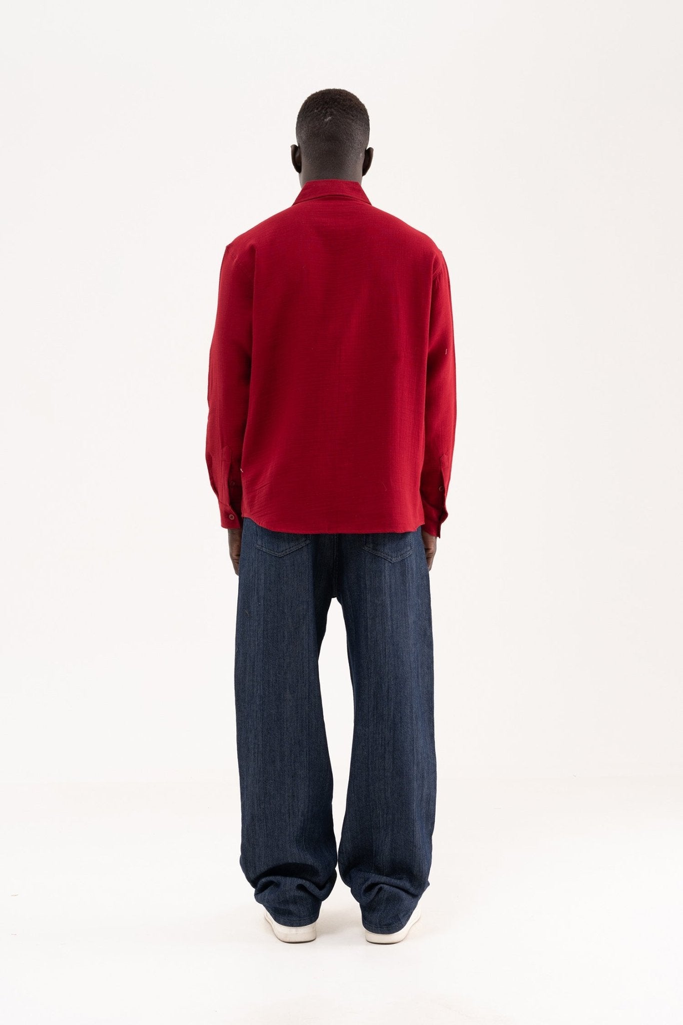 Erkek Basic Uzun Kollu Cotton Gömlek Bordo