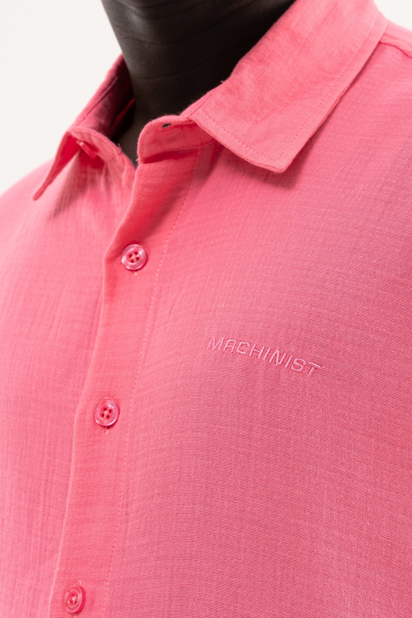 Erkek Basic Uzun Kollu Cotton Gömlek Pembe