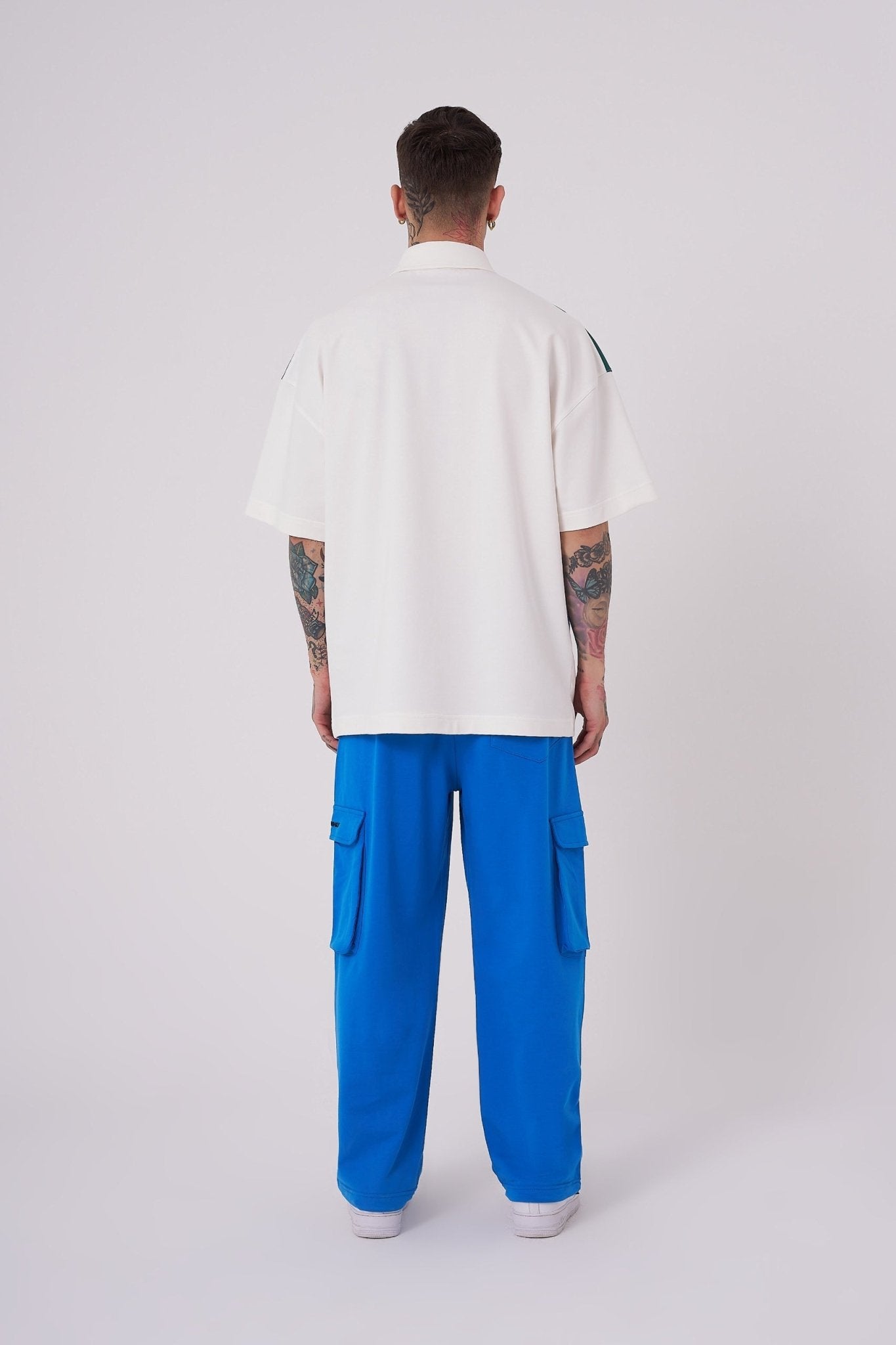 Erkek Be Yourself Polo Yaka Oversize Tişört Ekru