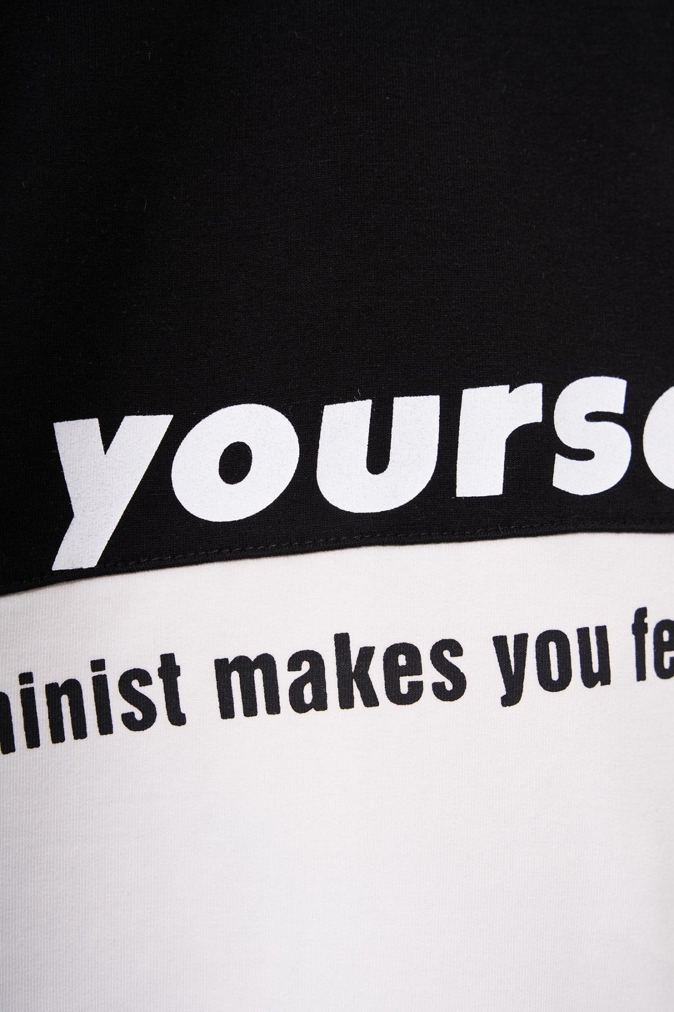 Erkek Be Yourself Polo Yaka Oversize Tişört Siyah