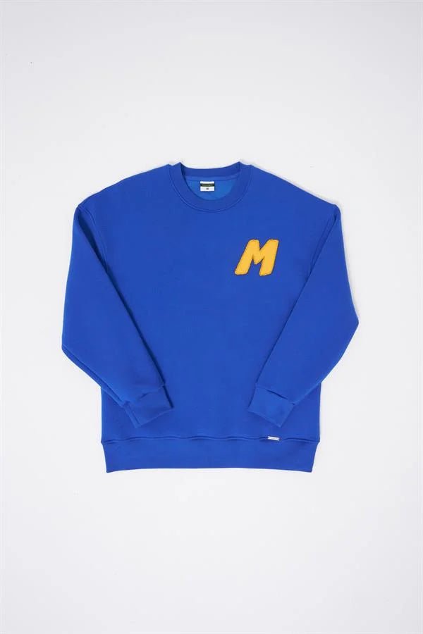 Erkek Bead Embrodered Sweatshirt Açık Mavi