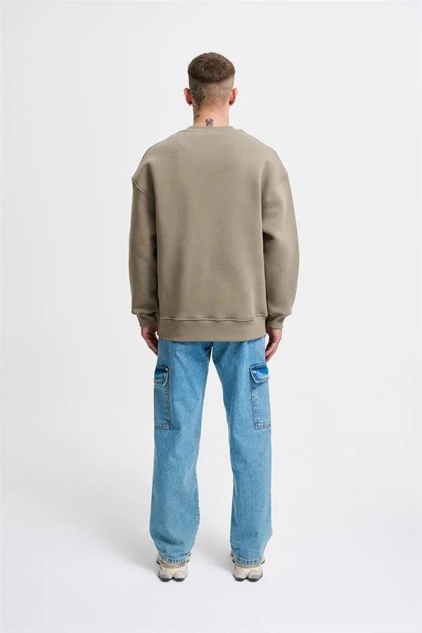 Erkek Bead Embrodered Sweatshirt Haki