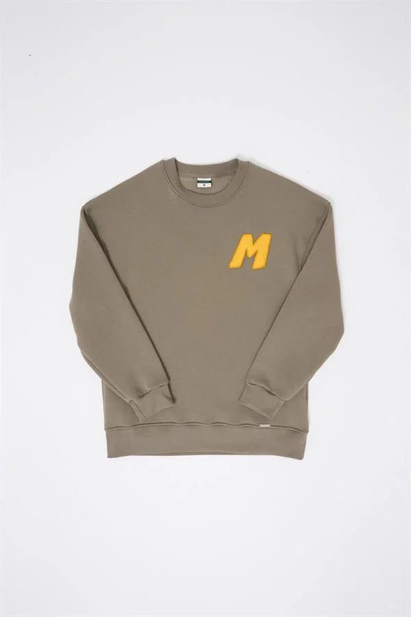 Erkek Bead Embrodered Sweatshirt Haki