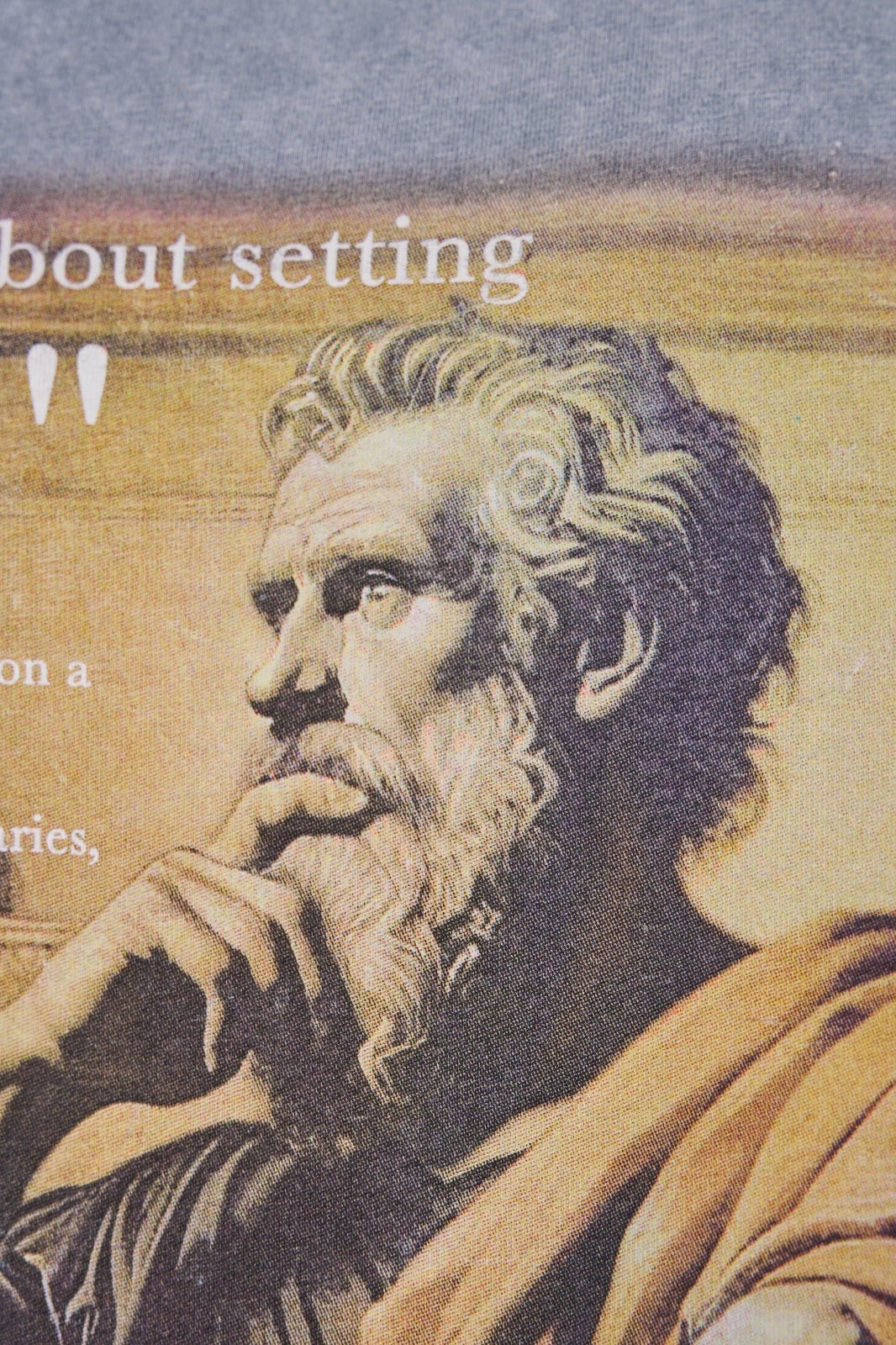 Erkek Big Goals Slogan Baskılı Yıkamalı Oversize Tişört Gri