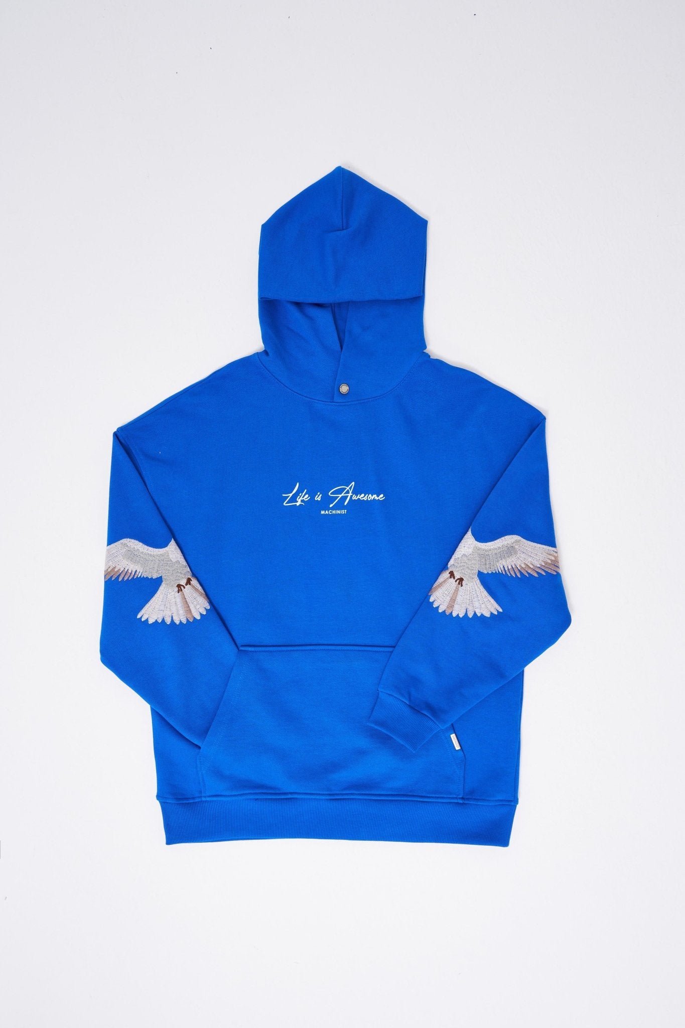 Erkek Birds Embroidered Kapüşonlu Sweatshirt Açık Mavi