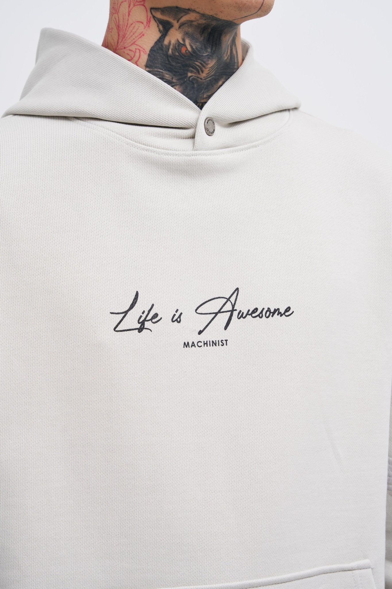 Erkek Birds Embroidered Kapüşonlu Sweatshirt Uzay Grisi