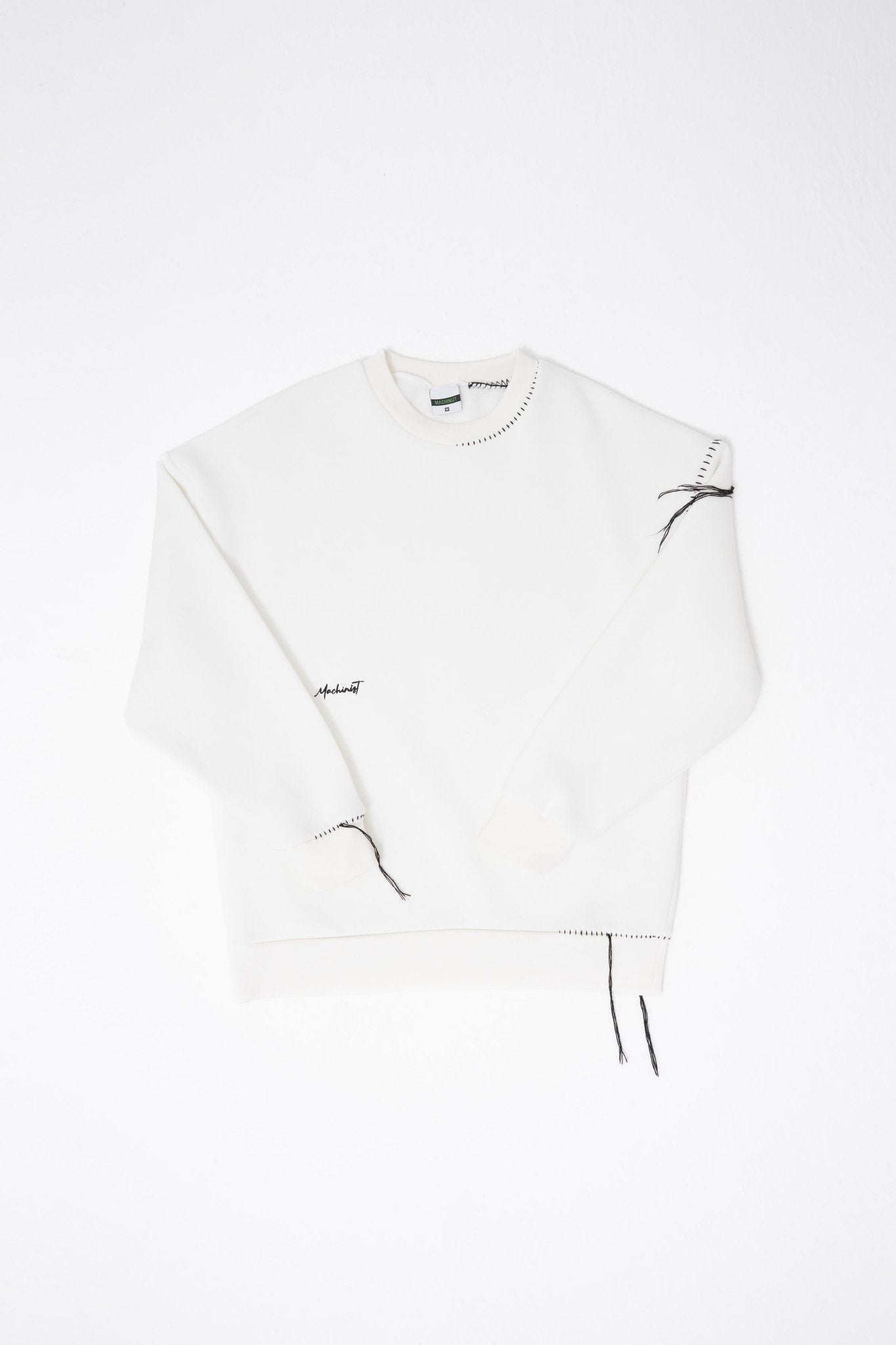 Erkek Blanket Stitch Sweatshirt Ekru