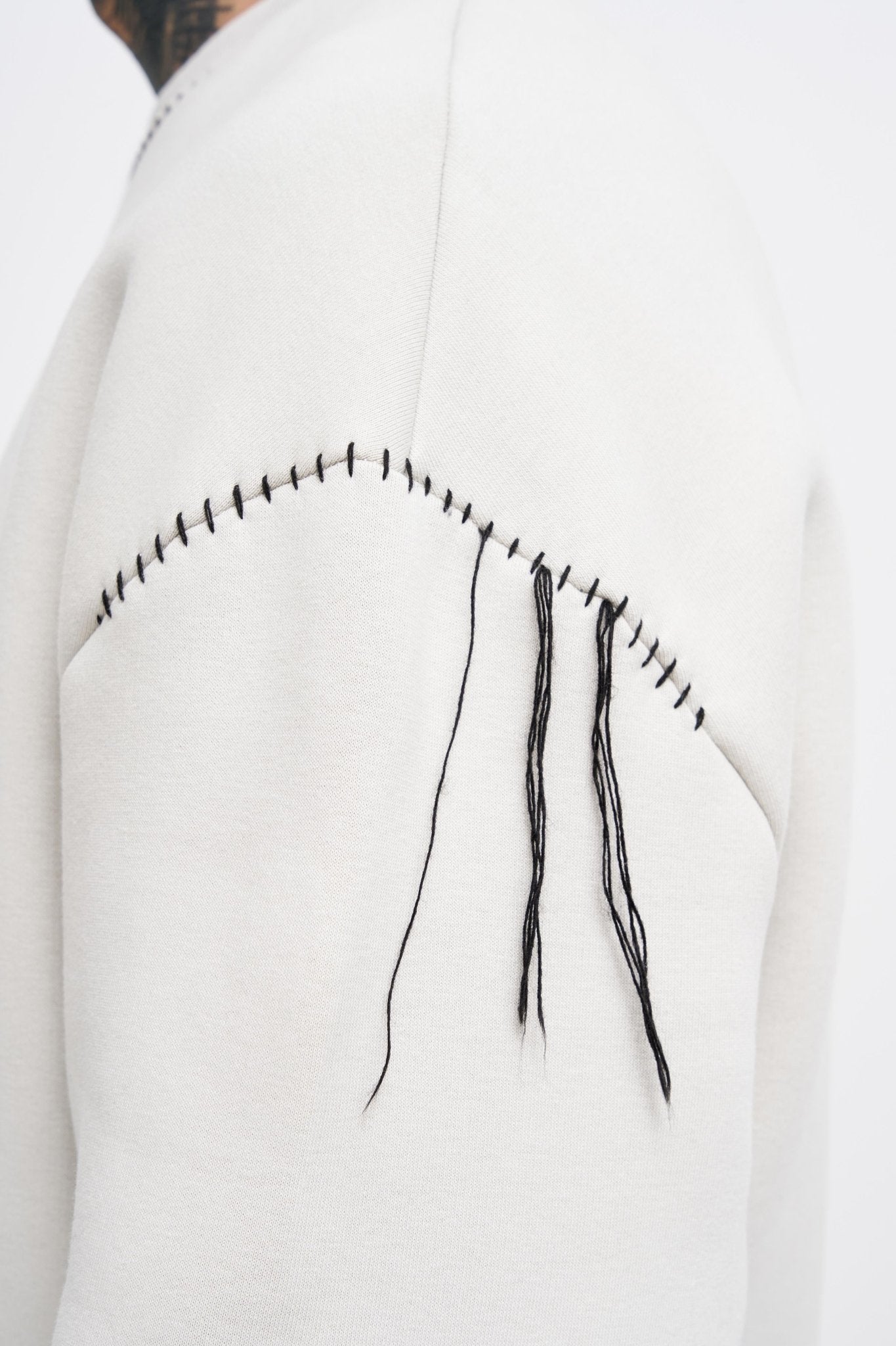 Erkek Blanket Stitch Sweatshirt Uzay Grisi