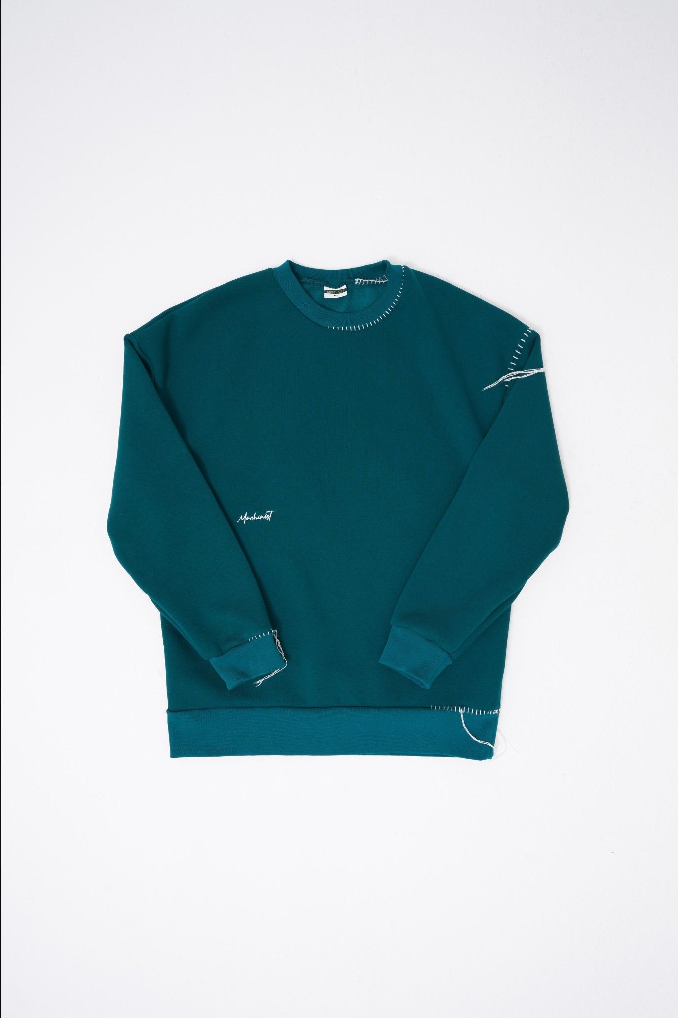 Erkek Blanket Stitch Sweatshirt Yağ Yeşili