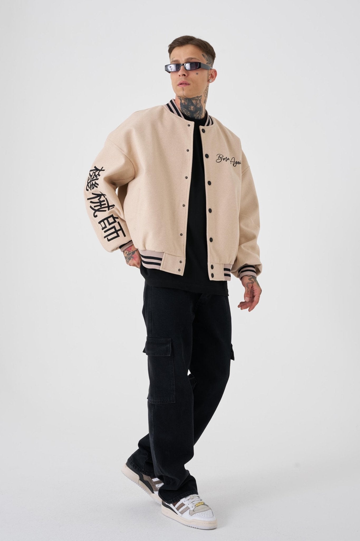 Erkek Born Again Style Oversize Bomber Ceket Bej