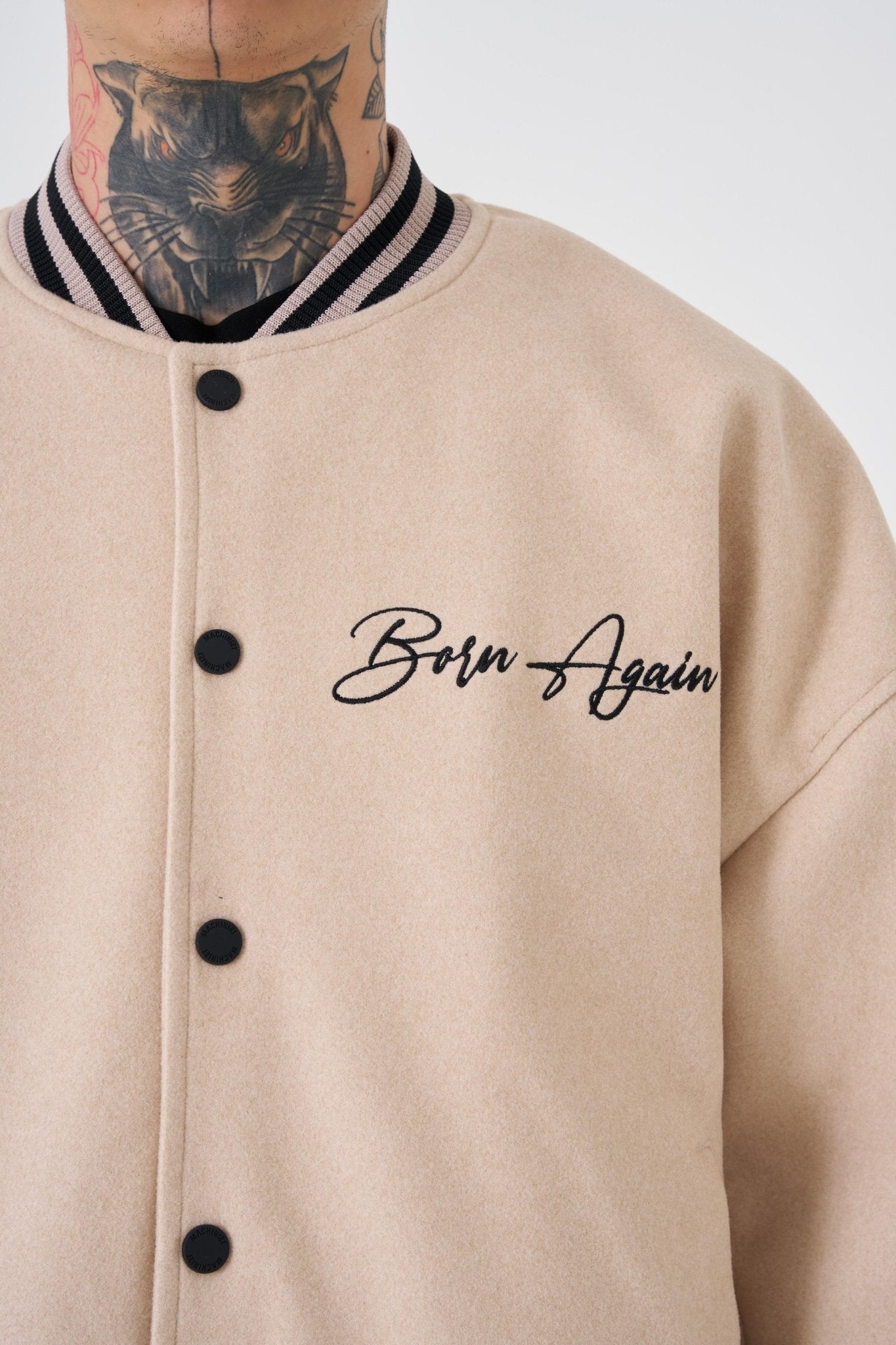 Erkek Born Again Style Oversize Bomber Ceket Bej