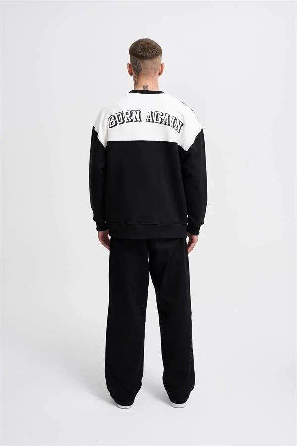 Erkek Born Again Sweatshirt Siyah - Ekru