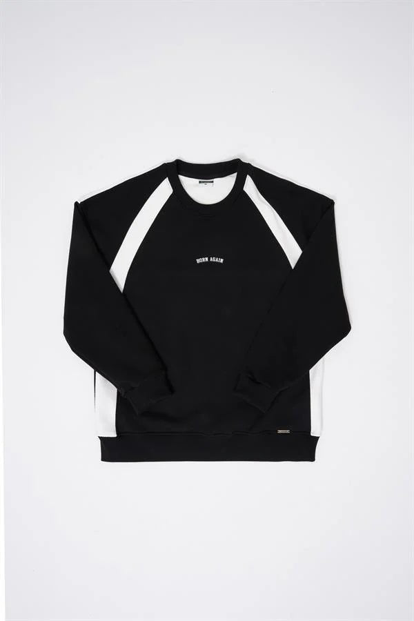 Erkek Born Again Sweatshirt Siyah - Ekru