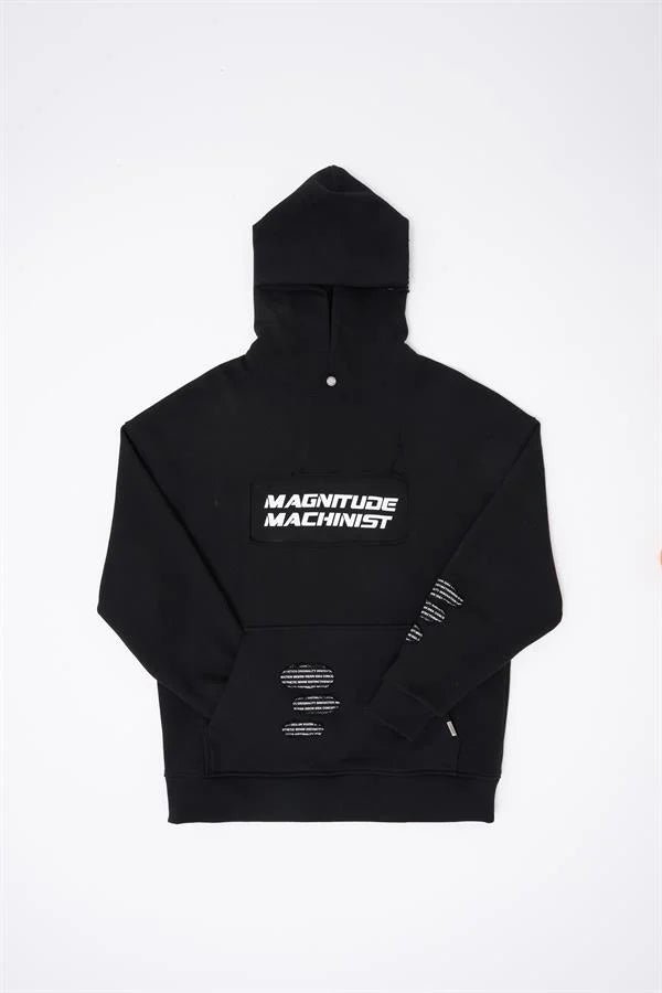 Erkek Bottom Patch Kapüşonlu Sweatshirt Siyah