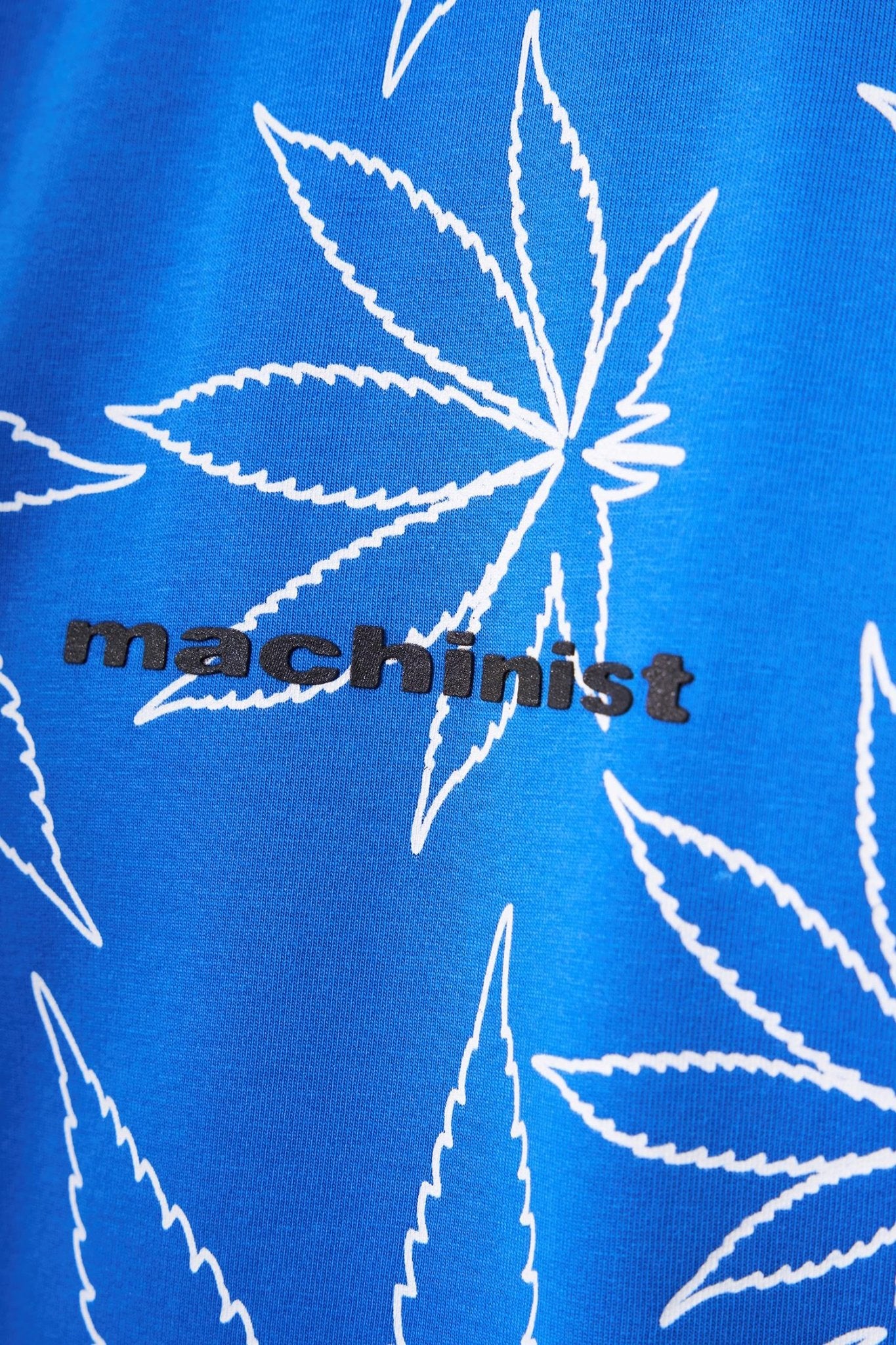 Erkek Cannabis Leaf Baskılı Oversize Tişört Açık Mavi