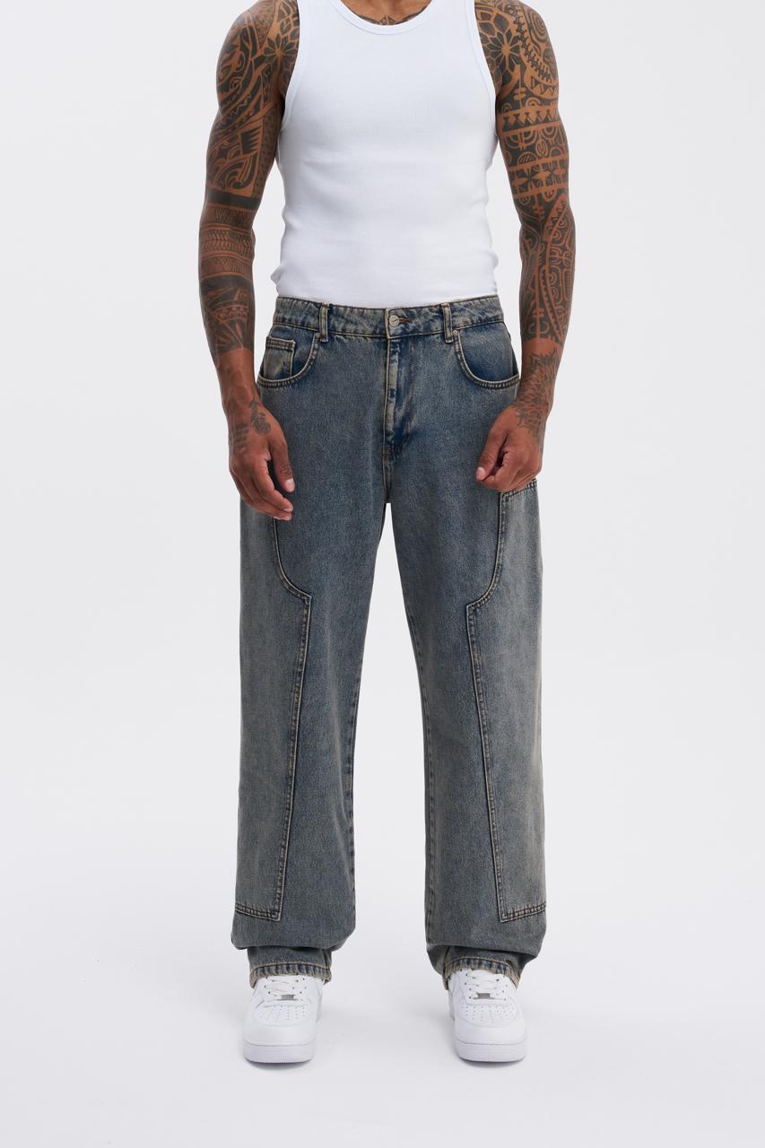 Erkek Carpenter Baggy Jean Pantolon Yeşil
