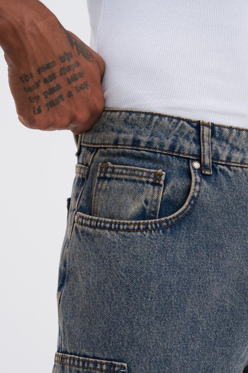 Erkek Carpenter Baggy Jean Pantolon Yeşil