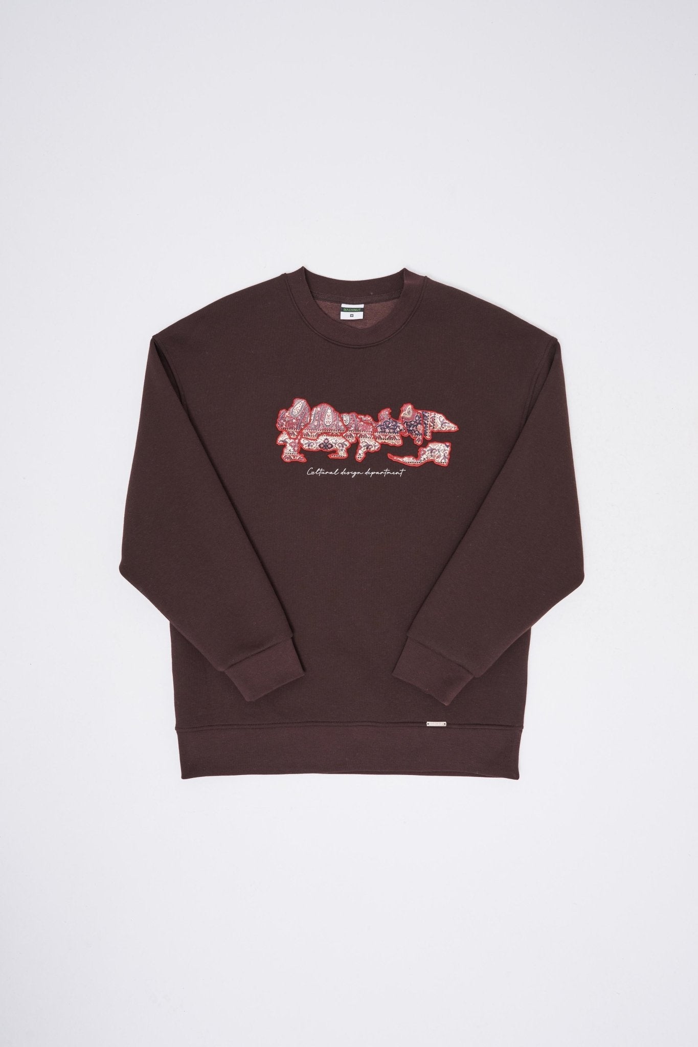 Erkek Carpet Embrodery Sweatshirt Koyu Kahverengi