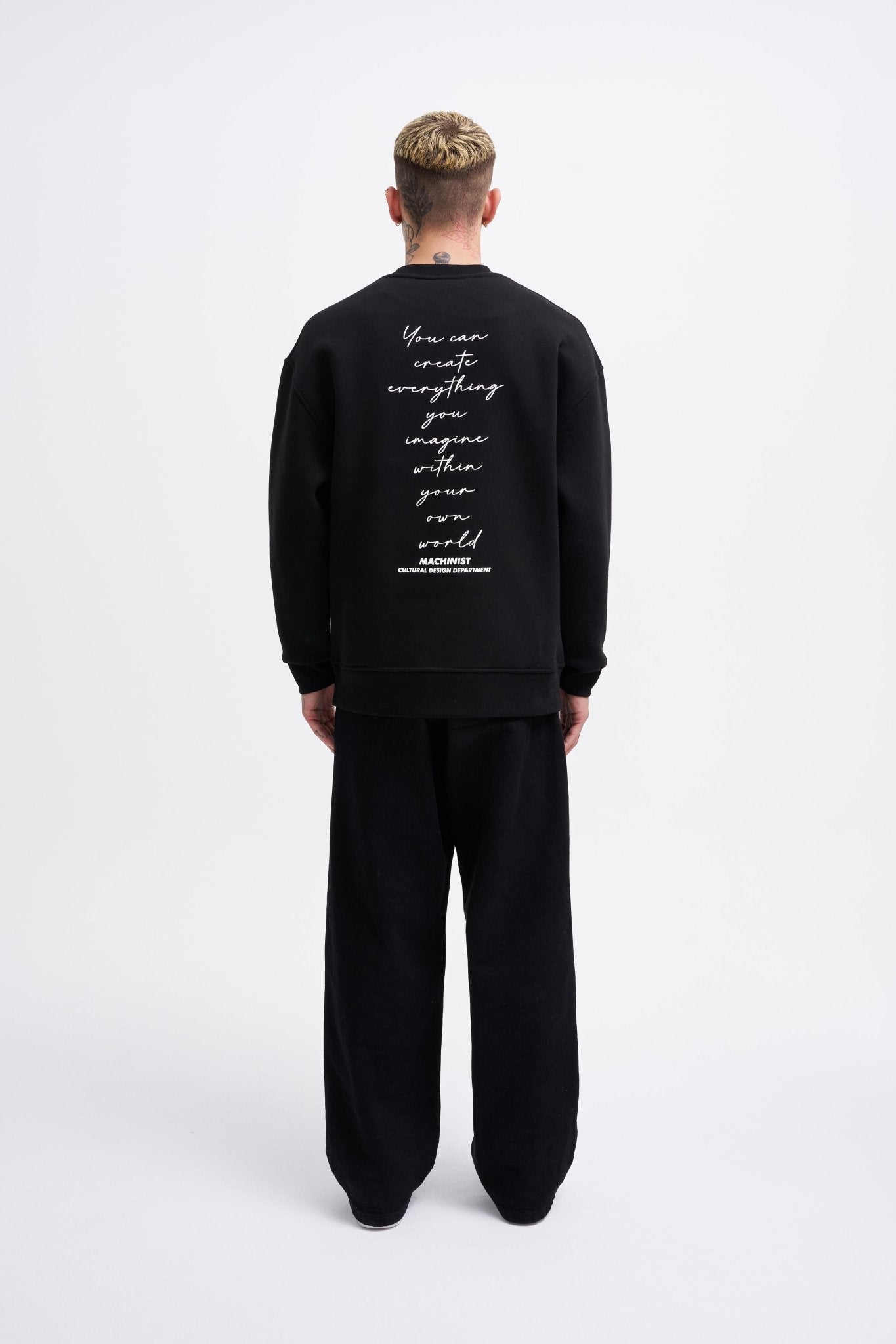 Erkek Carpet Embrodery Sweatshirt Siyah