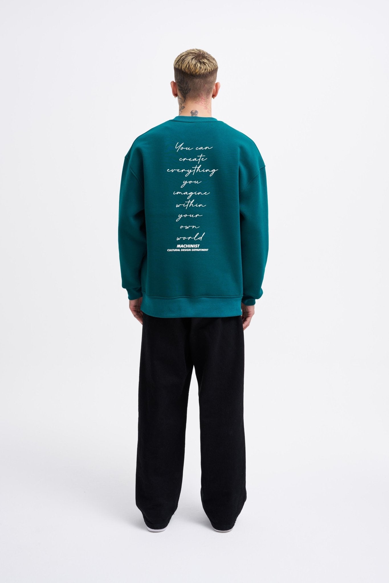 Erkek Carpet Embrodery Sweatshirt Yağ Yeşili