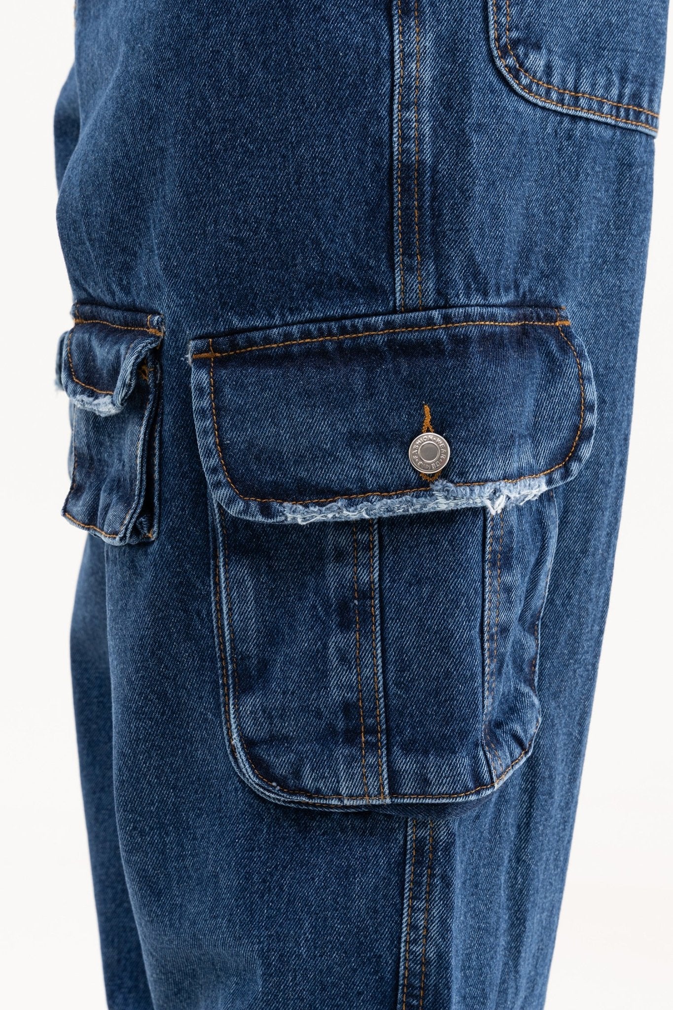 Erkek Cep Detaylı Baggy Jean Pantolon Mavi