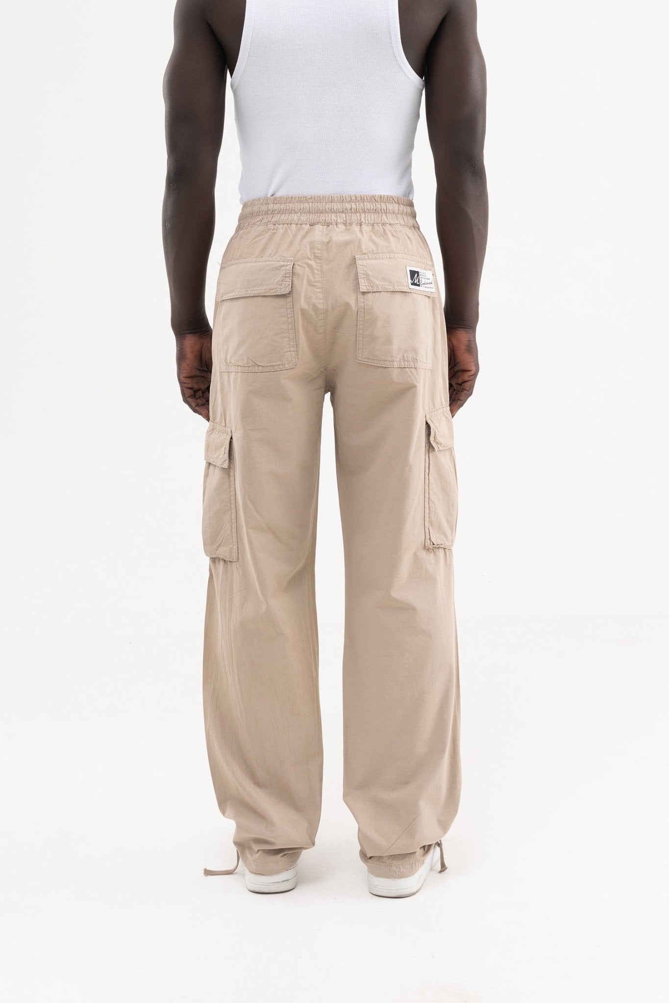 Erkek Cepli Kargo Baggy Jean Pantolon Bej