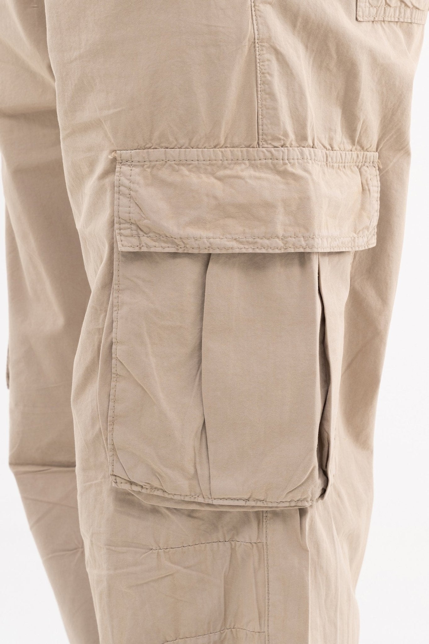 Erkek Cepli Kargo Baggy Jean Pantolon Bej