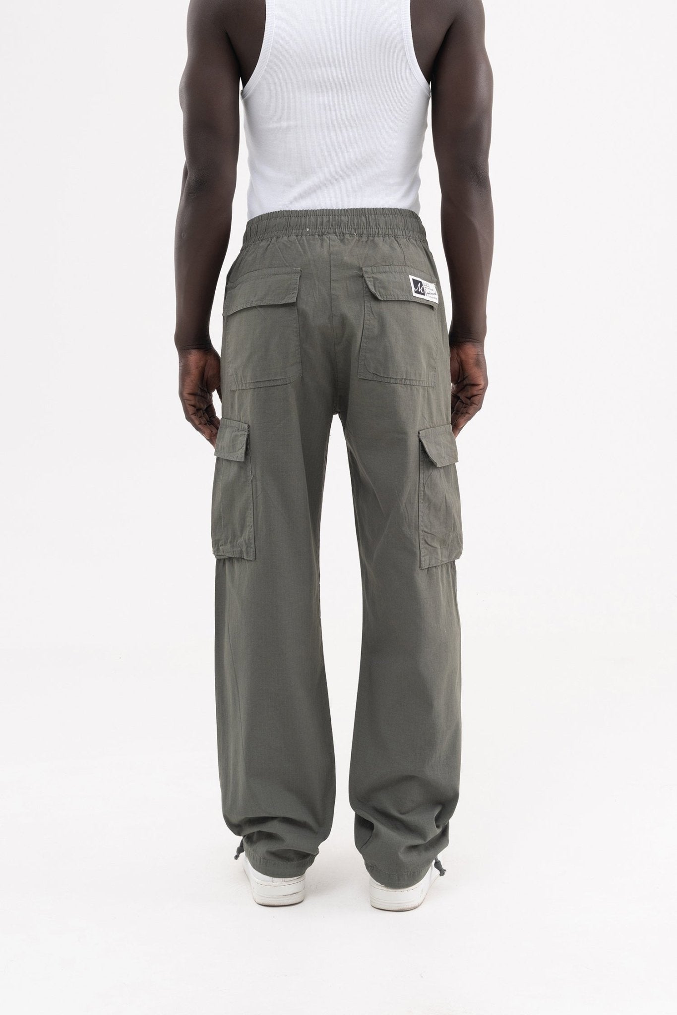 Erkek Cepli Kargo Baggy Jean Pantolon Haki