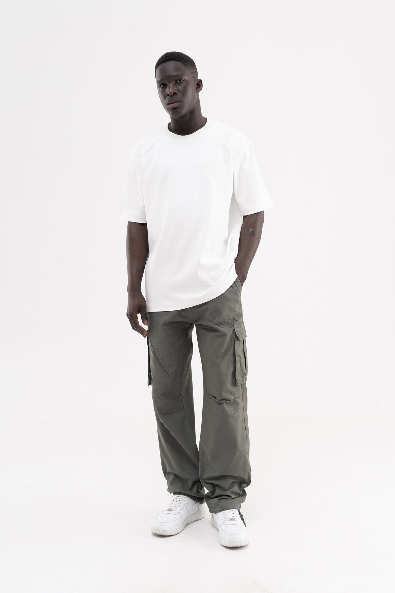 Erkek Cepli Kargo Baggy Jean Pantolon Haki