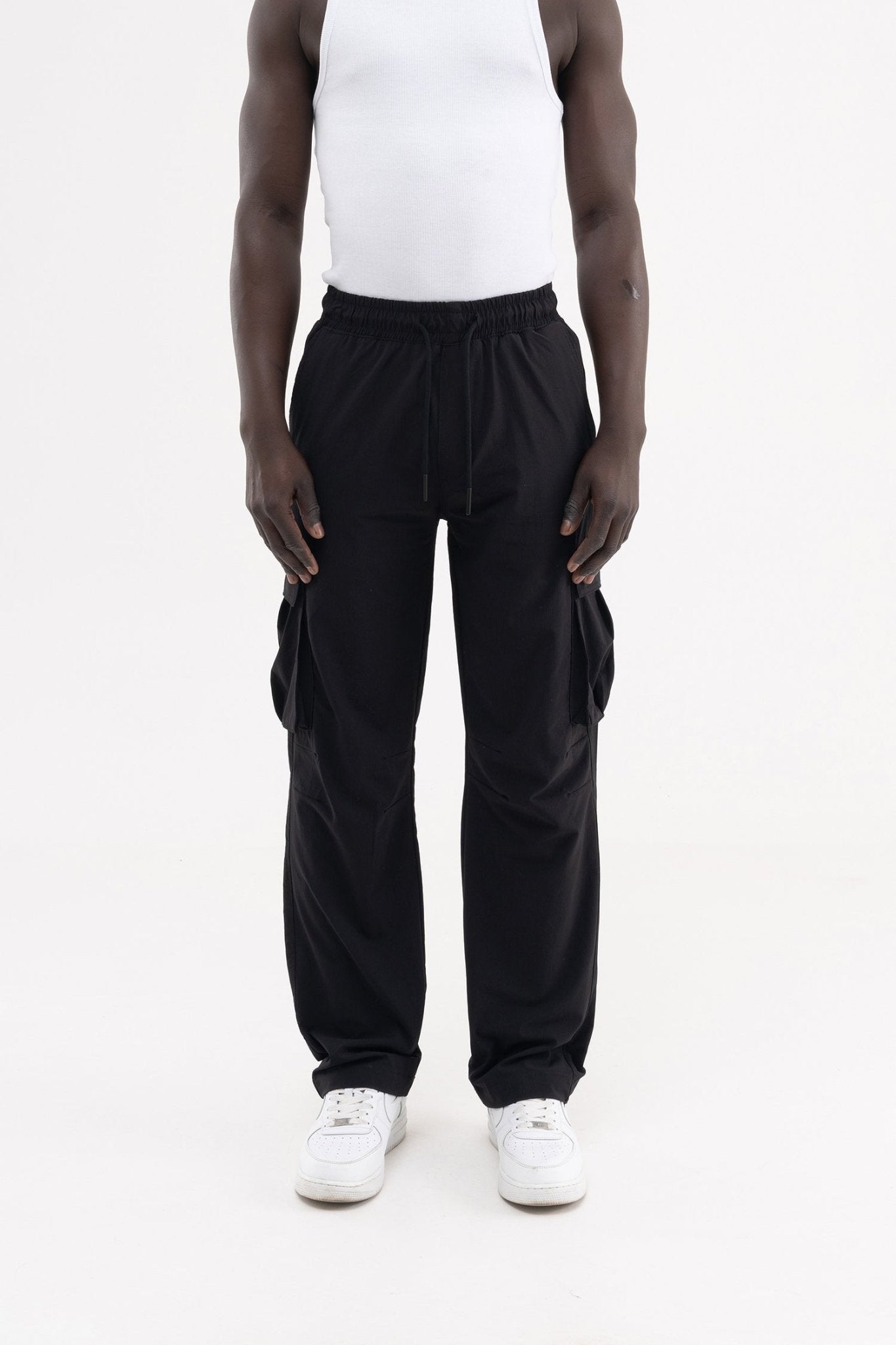 Erkek Cepli Kargo Baggy Jean Pantolon Siyah