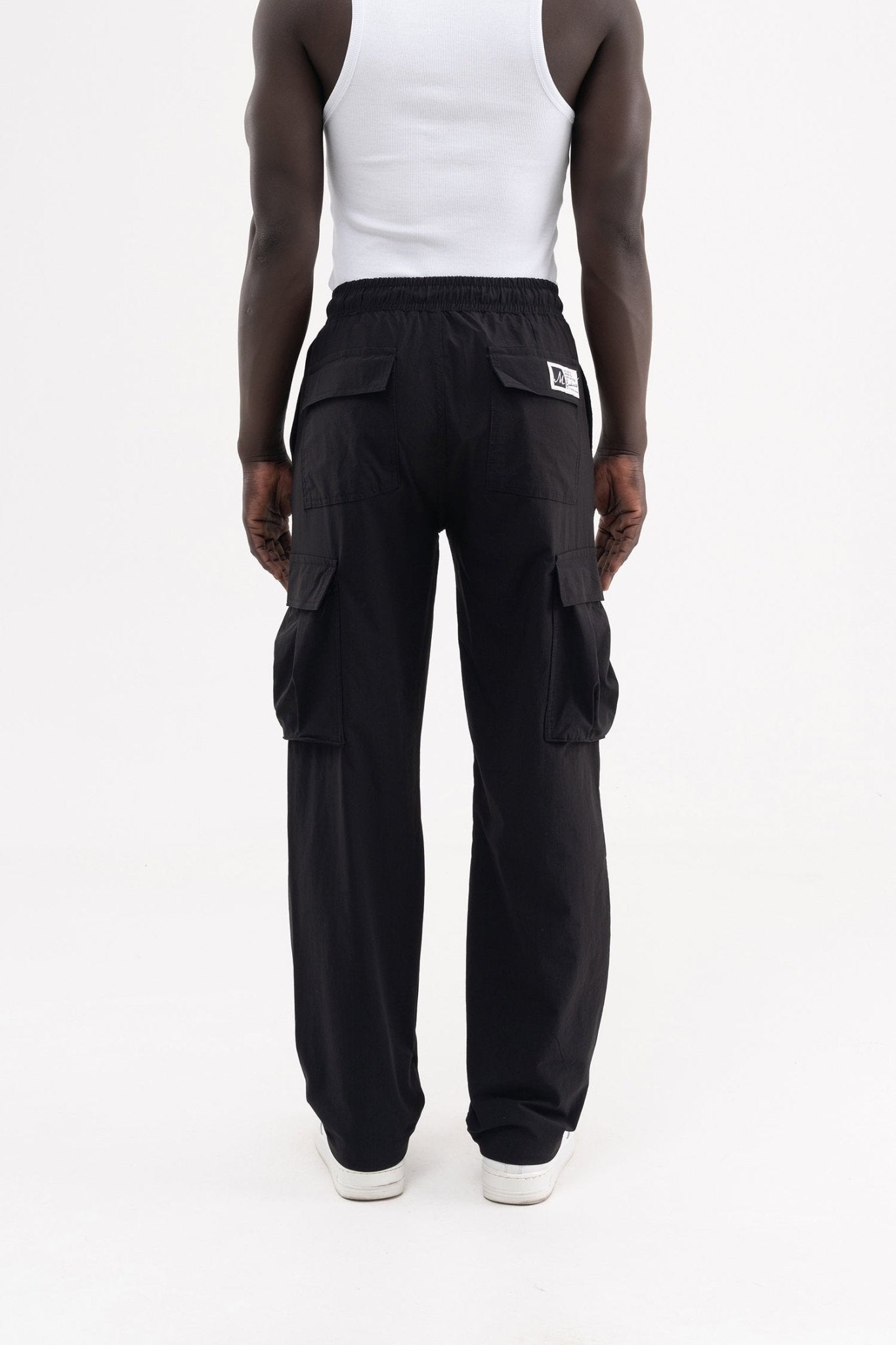 Erkek Cepli Kargo Baggy Jean Pantolon Siyah