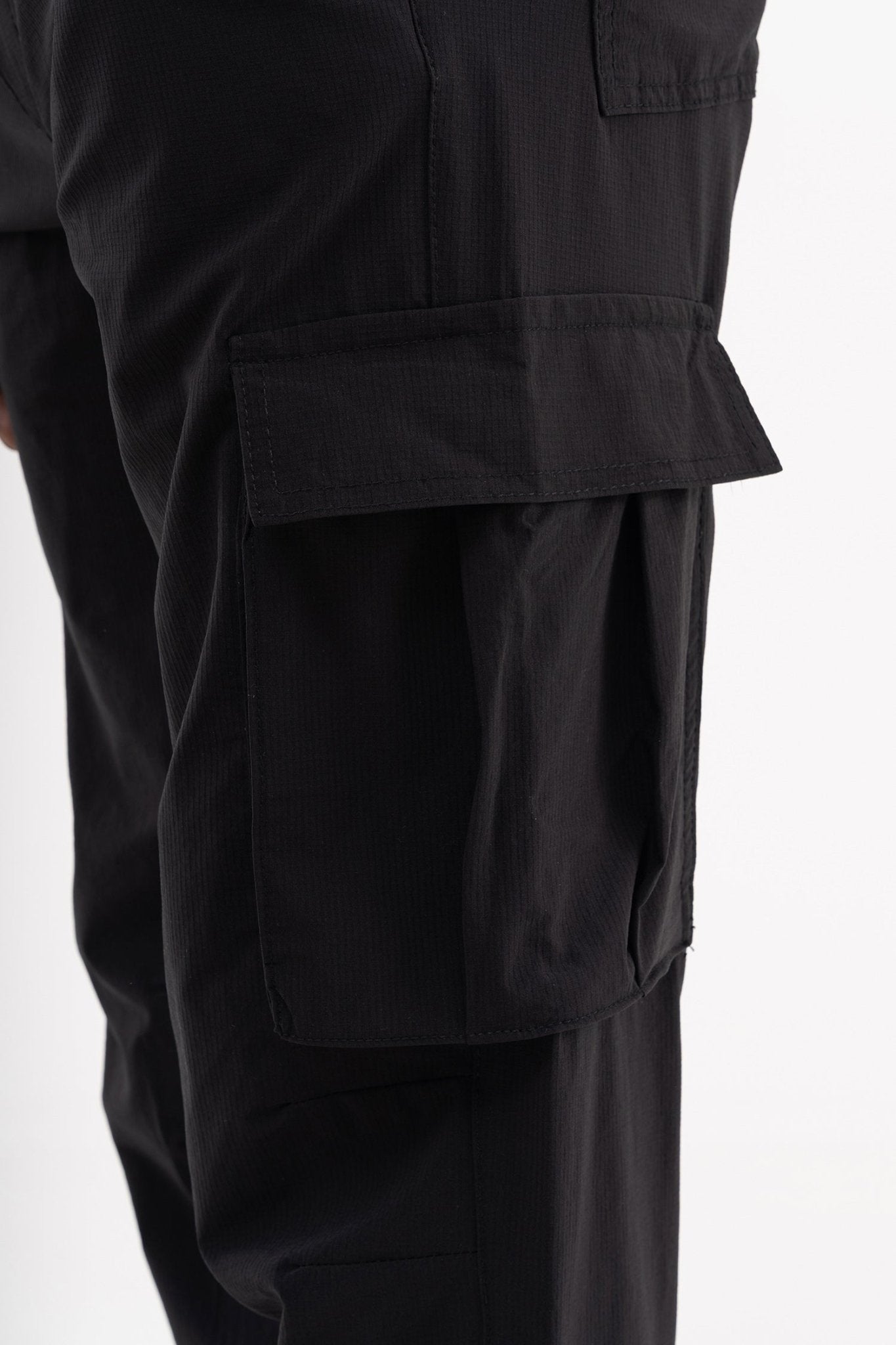 Erkek Cepli Kargo Baggy Jean Pantolon Siyah